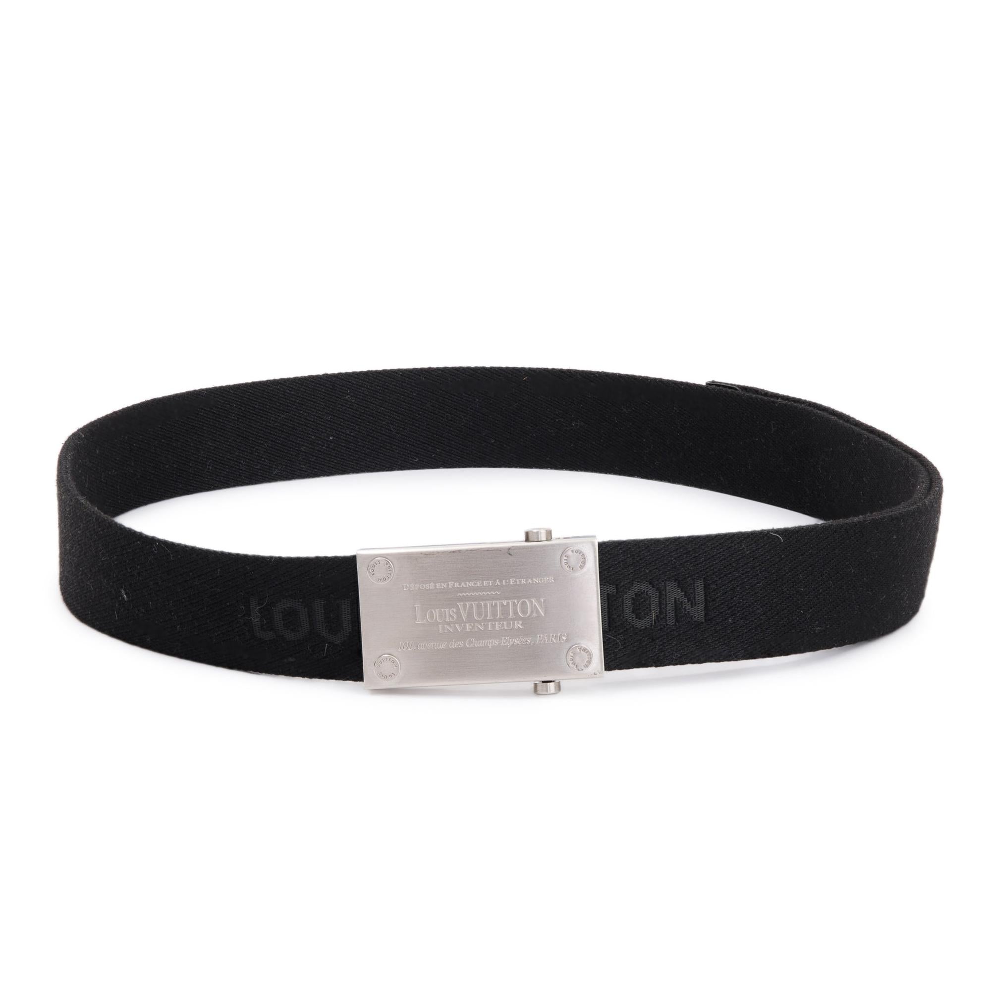 Louis Vuitton Black Bengale Inventeur Belt 95 38 w/ Box