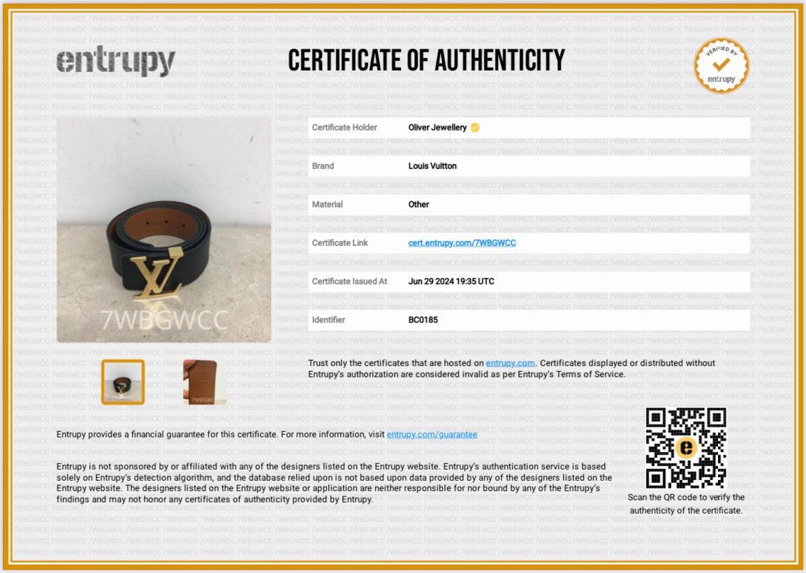 Louis Vuitton Black & Brown Taurillon Leather LV Initiales 40 MM Reversible Belt, Size 100 40