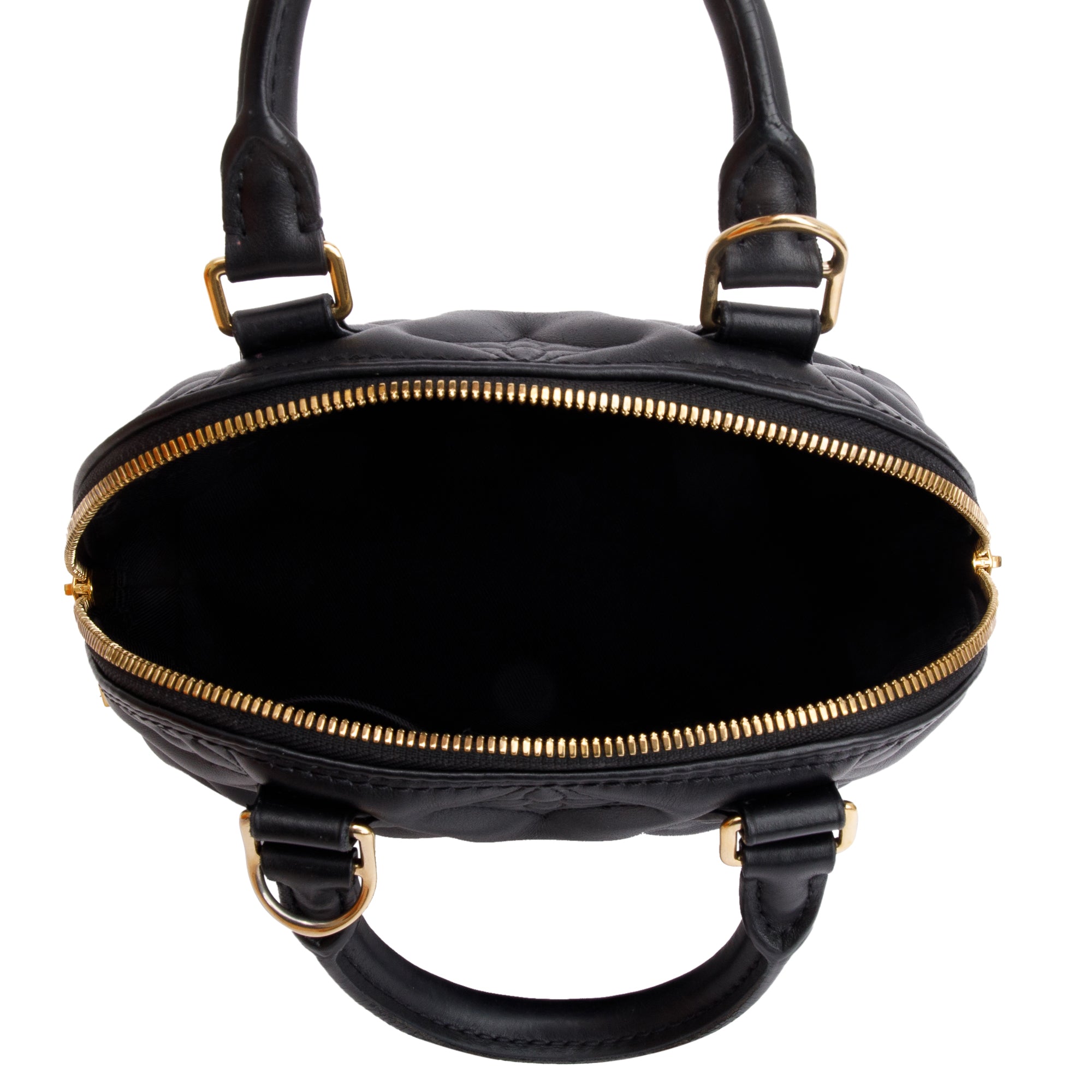 Louis Vuitton Black Bubblegram Embossed Leather Alma BB w/ Strap & Box