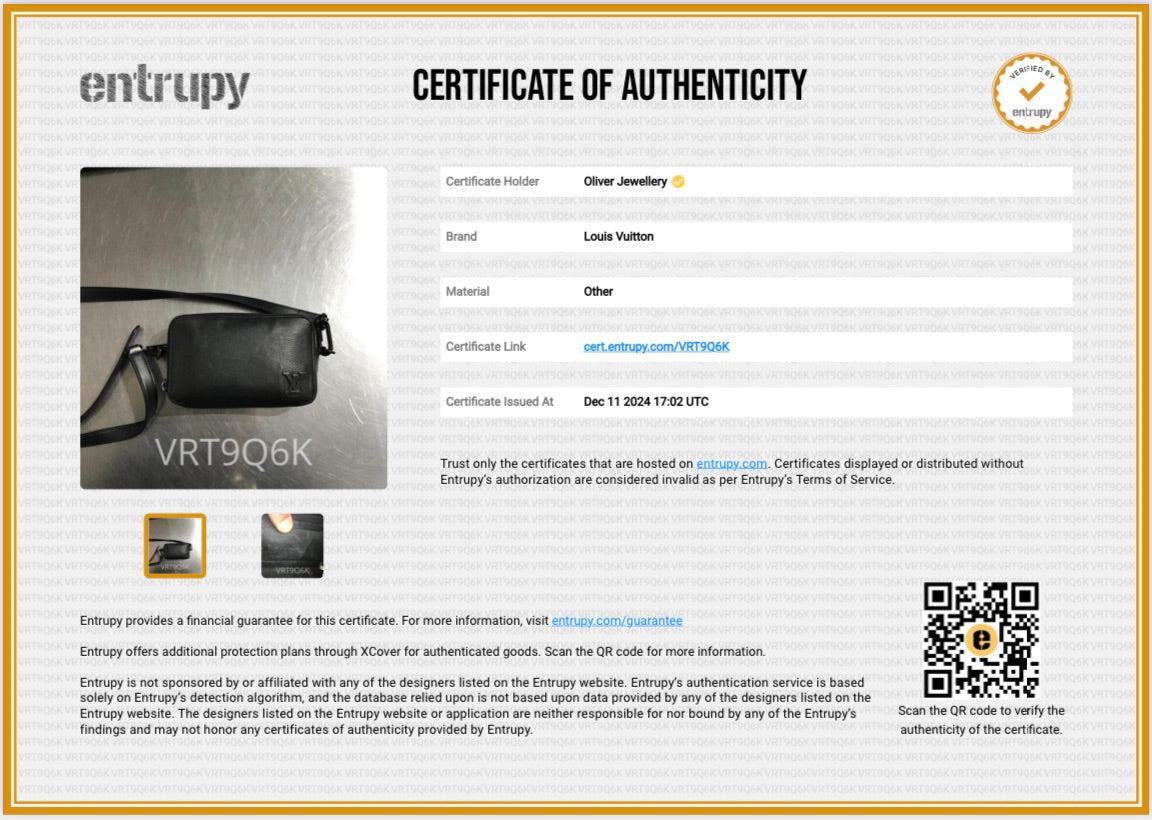 Louis Vuitton Black Calfskin Leather Alpha Wearable Wallet Crossbody