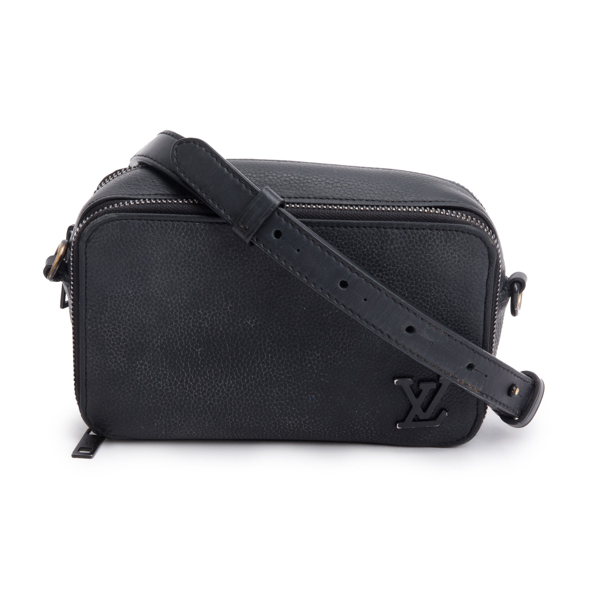 Louis Vuitton Black Calfskin Leather Alpha Wearable Wallet Crossbody