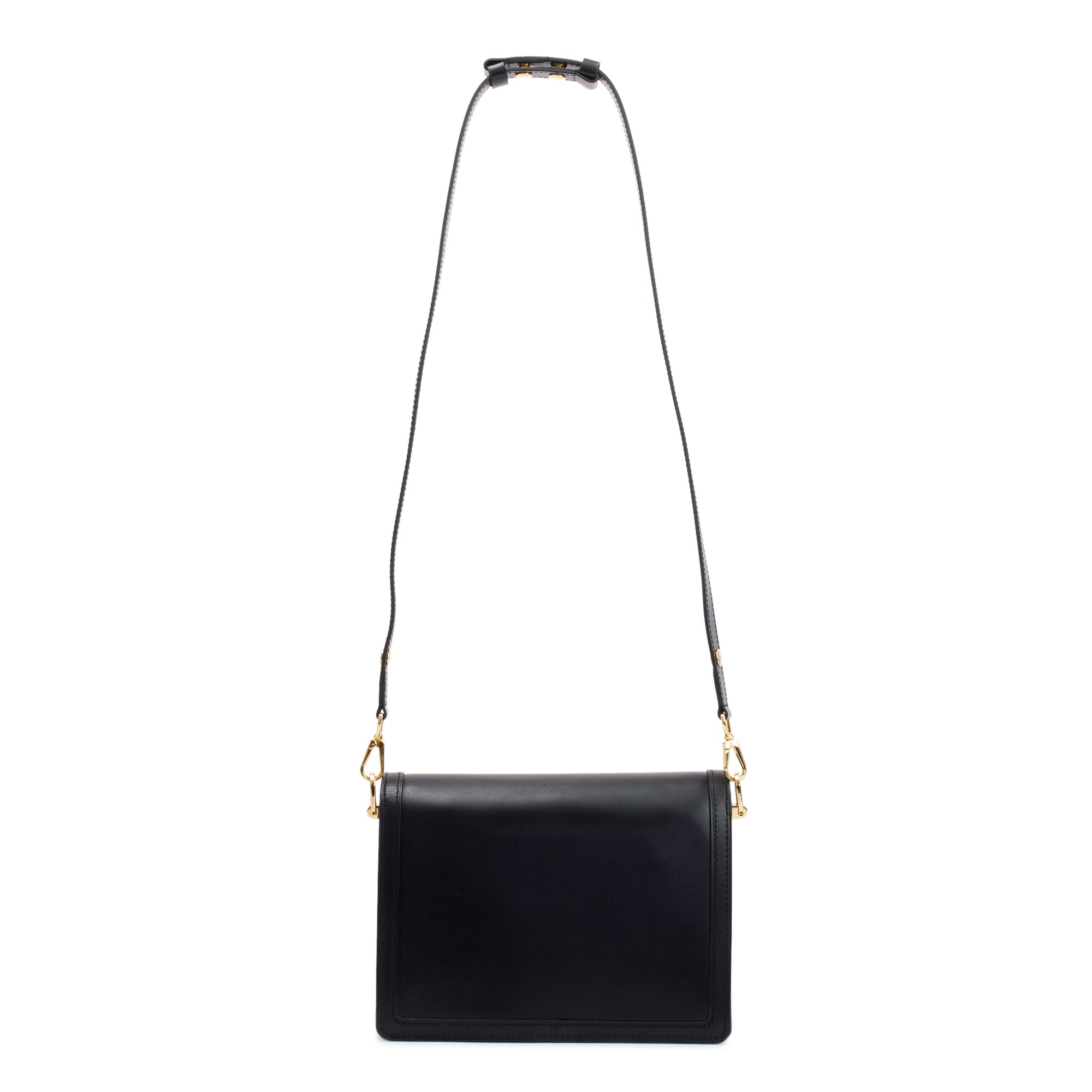 Louis Vuitton Black Calfskin Leather Dauphine MM w/ Strap