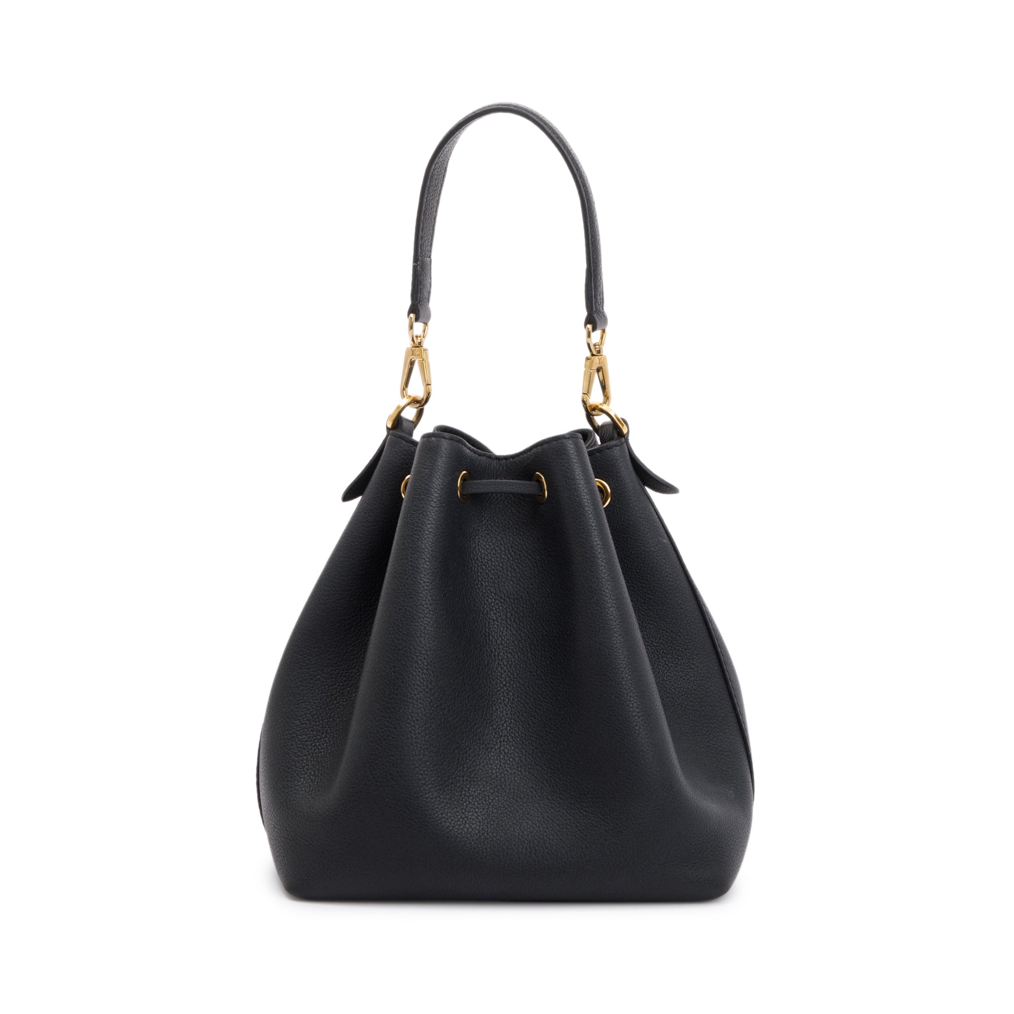 Louis Vuitton Black Calfskin Lockme Bucket Bag w/ Strap