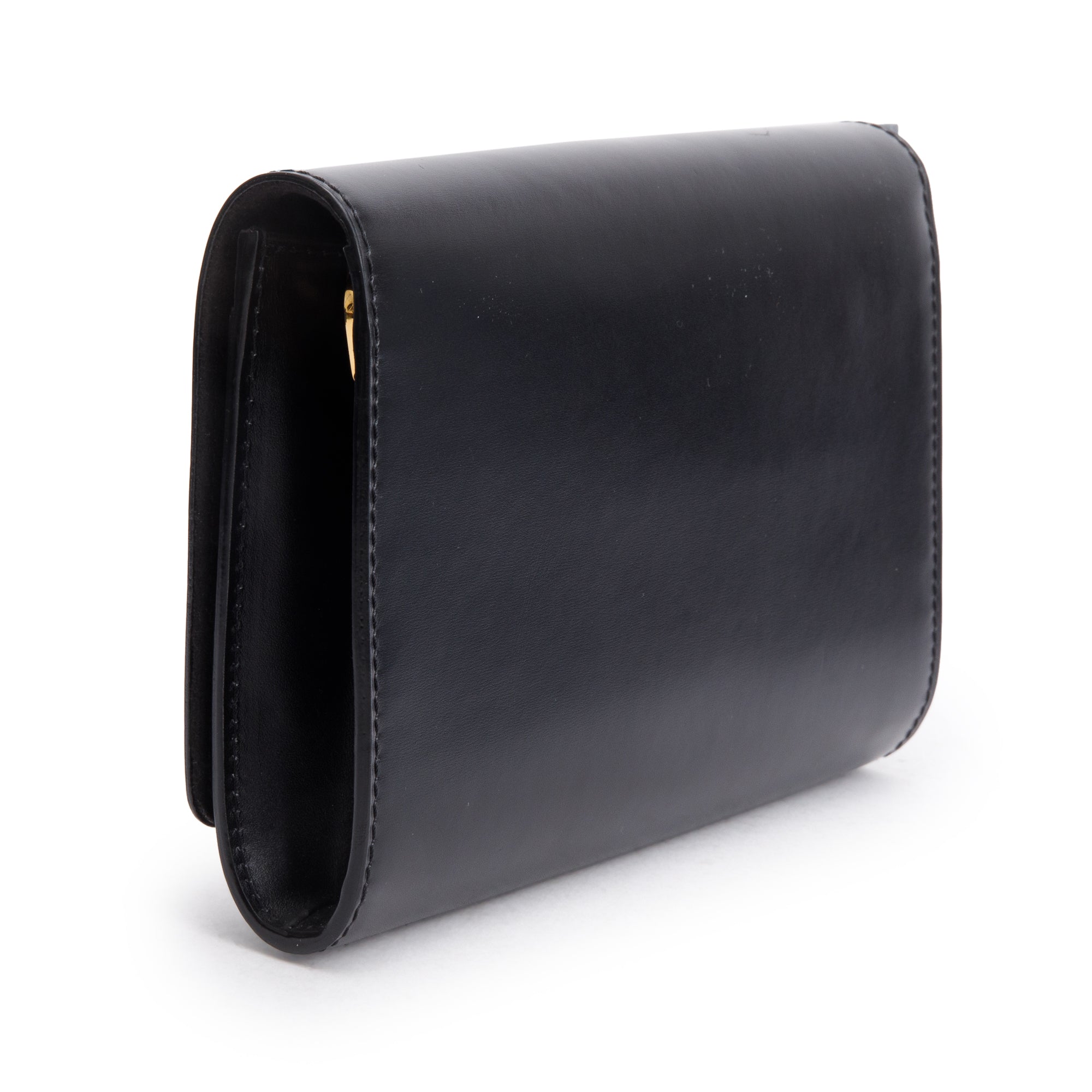 Louis Vuitton Black Calfskin Louise Chain Clutch MM w/ Box & Receipt