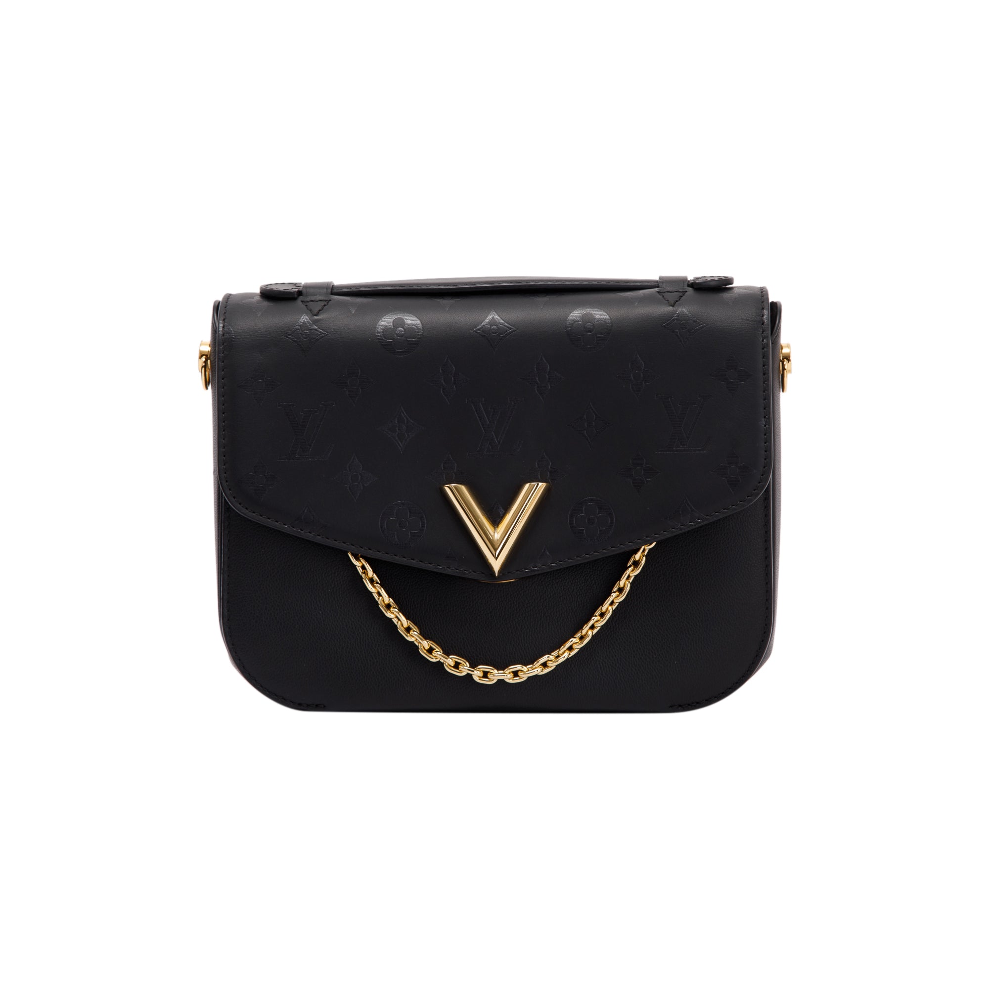 Louis Vuitton Black Calfskin Monogram Very Messenger Bag