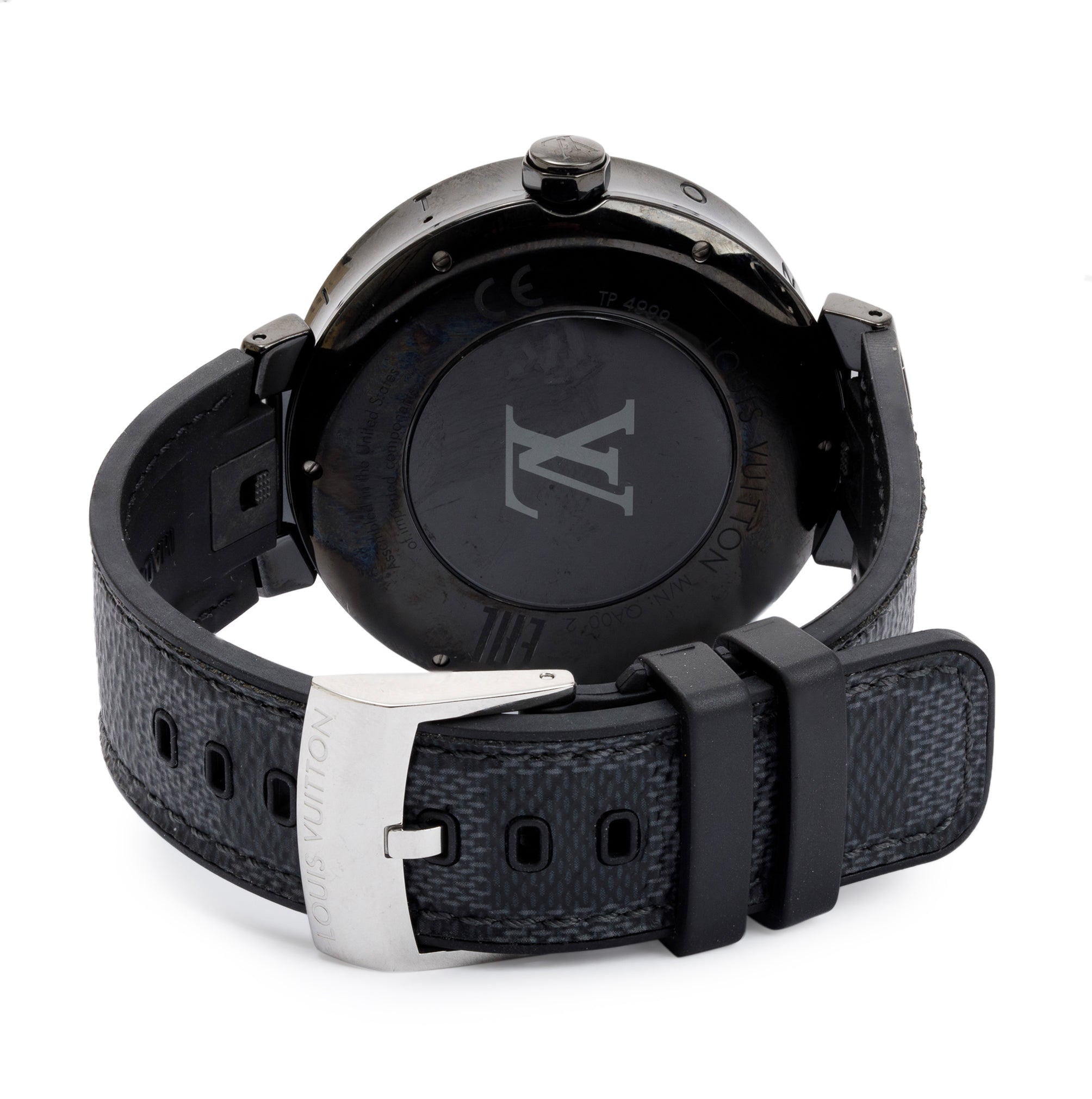 Louis Vuitton Black Coated Stainless Steel Tambour Horizon 42 MM Digital Smart Watch w/ Charger