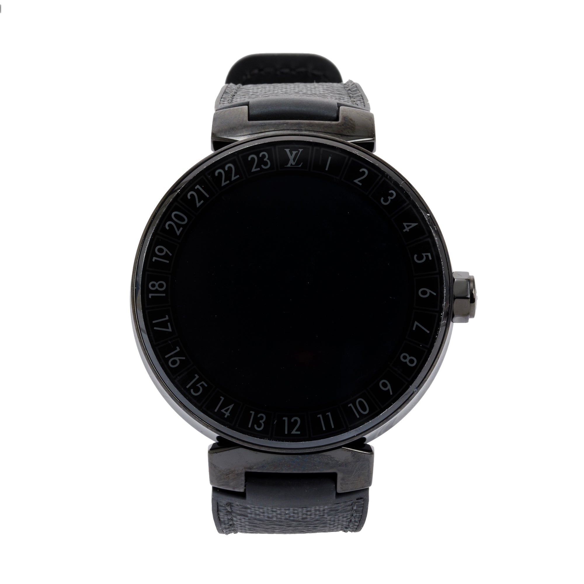 Louis Vuitton Black Coated Stainless Steel Tambour Horizon 42 MM Digital Smart Watch w/ Charger
