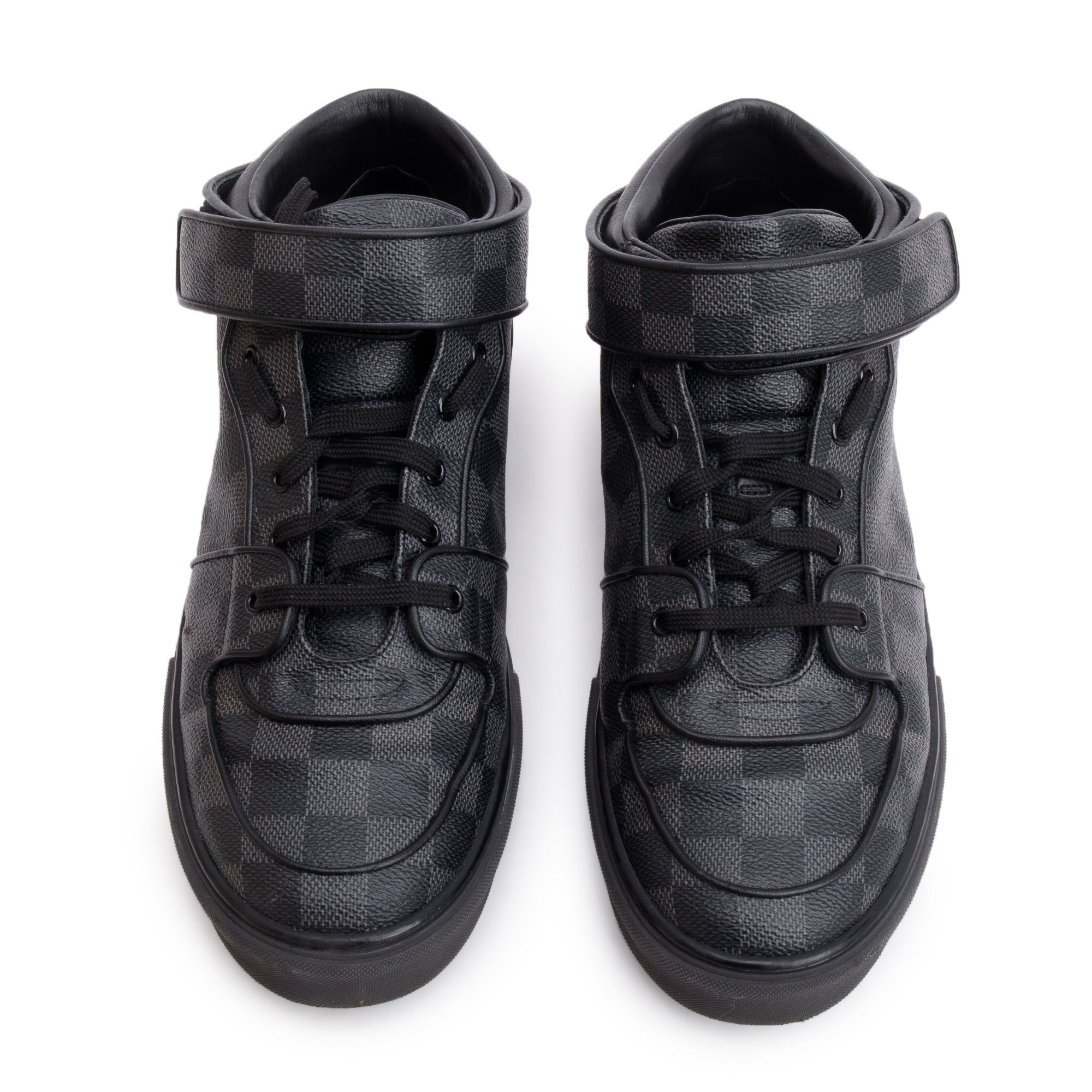 Louis Vuitton Black Damier Graphite Canvas Acapulco Mid-Top Sneakers, Size 9 w/ Box