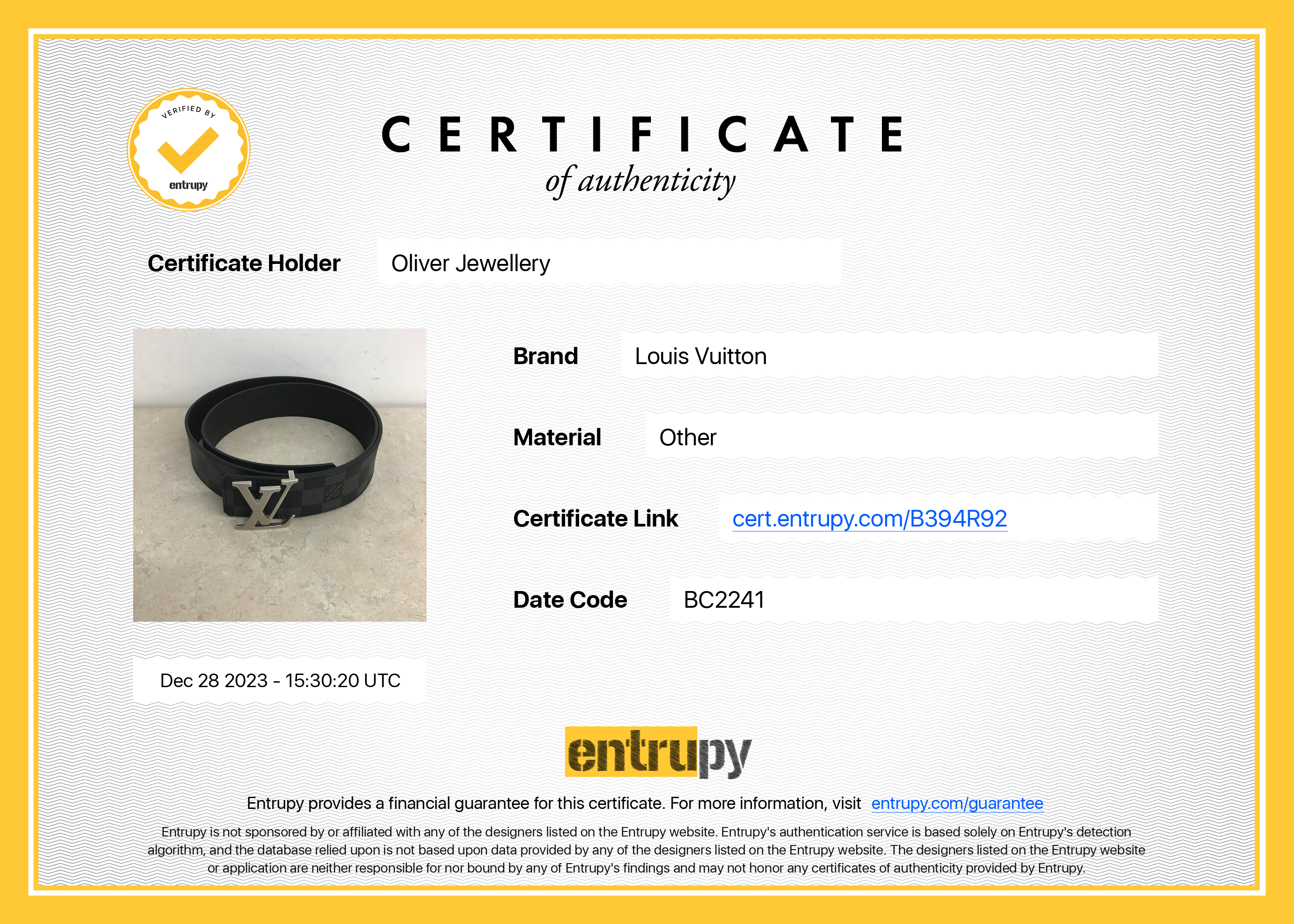 Louis Vuitton Black Damier Graphite Canvas & Damier Infini Leather LV Initiales 40 MM Reversible Belt, Size90