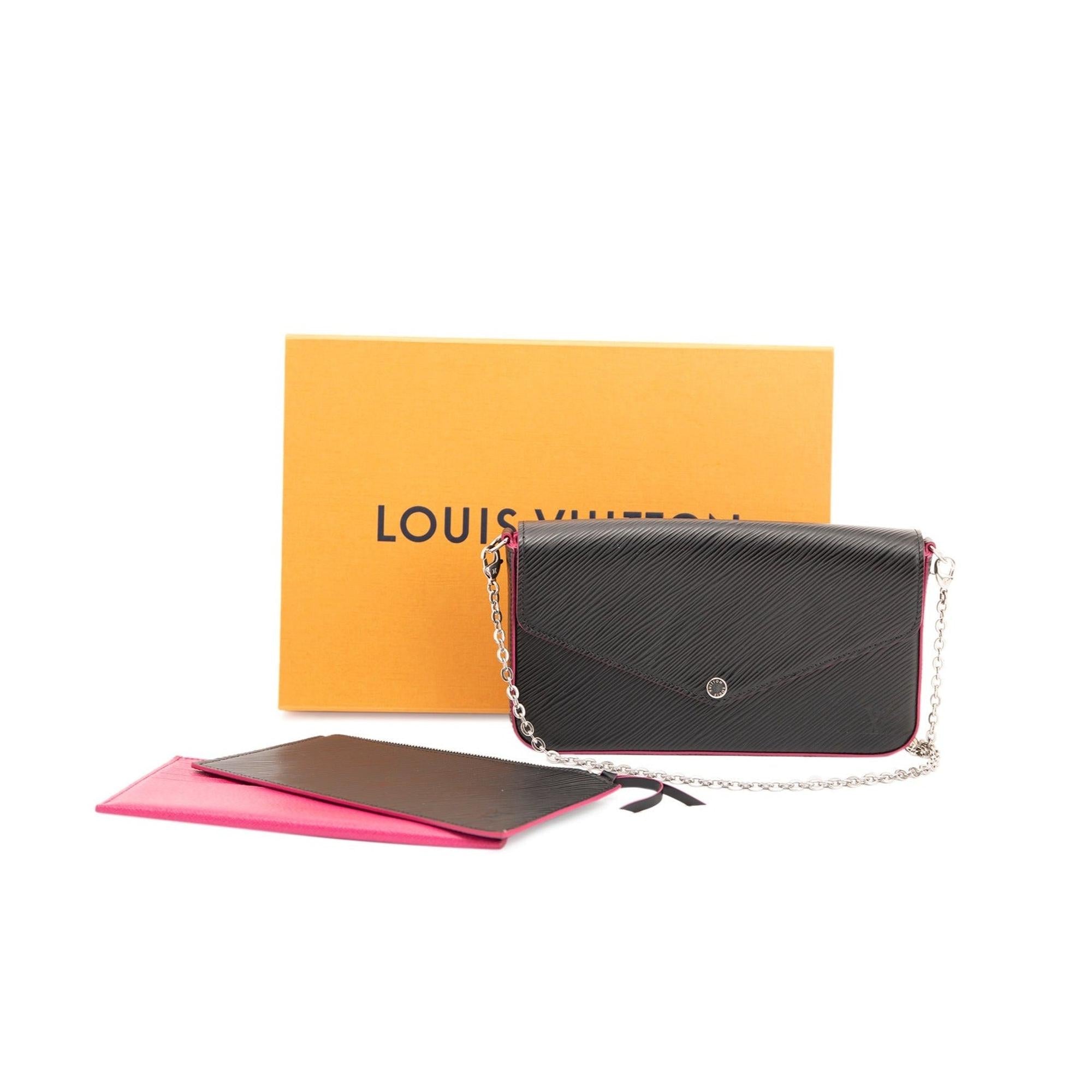 Louis Vuitton Black Epi Felicie Pochette w/ Box & Inserts