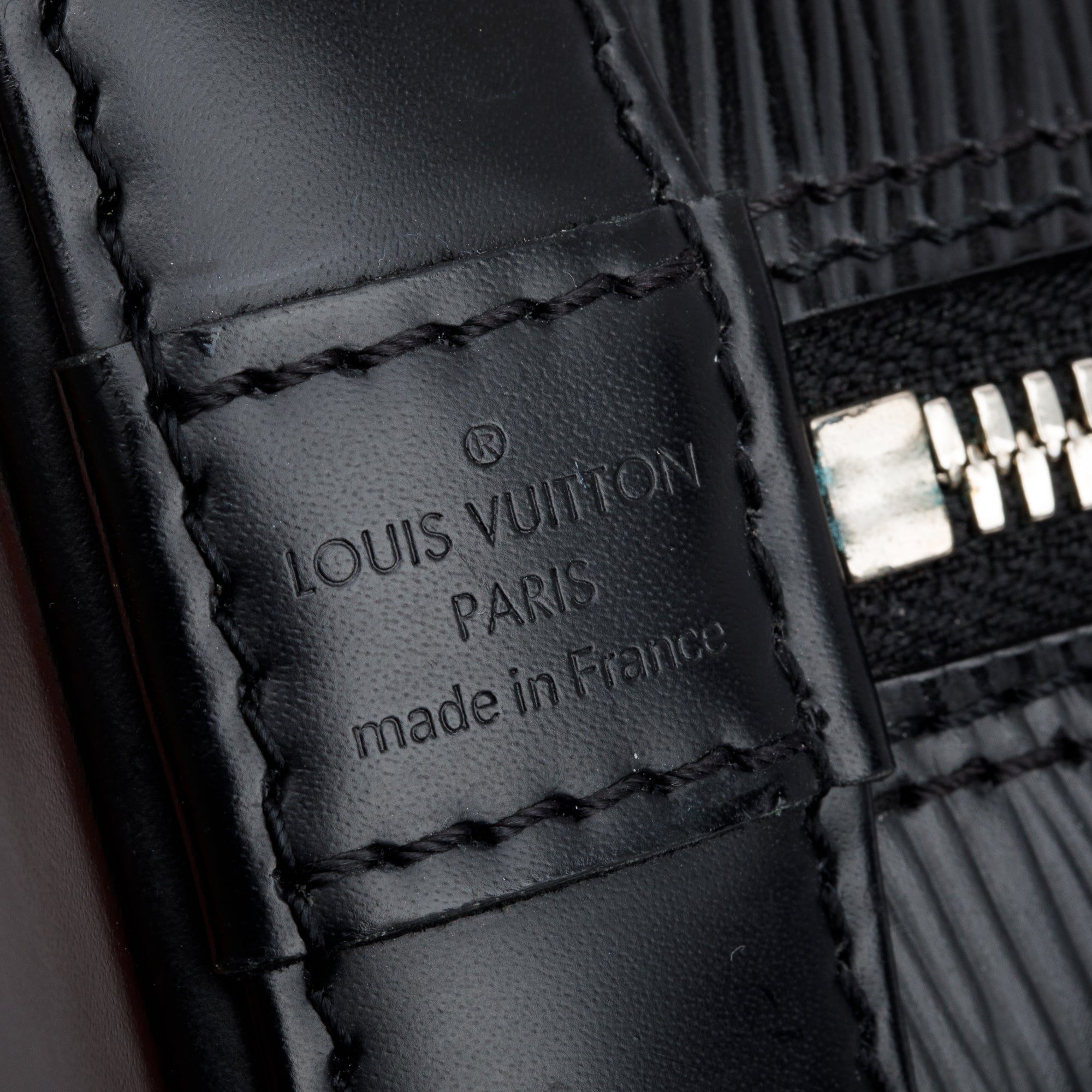 Louis Vuitton Black Epi Leather Alma BB w/ Box & Strap