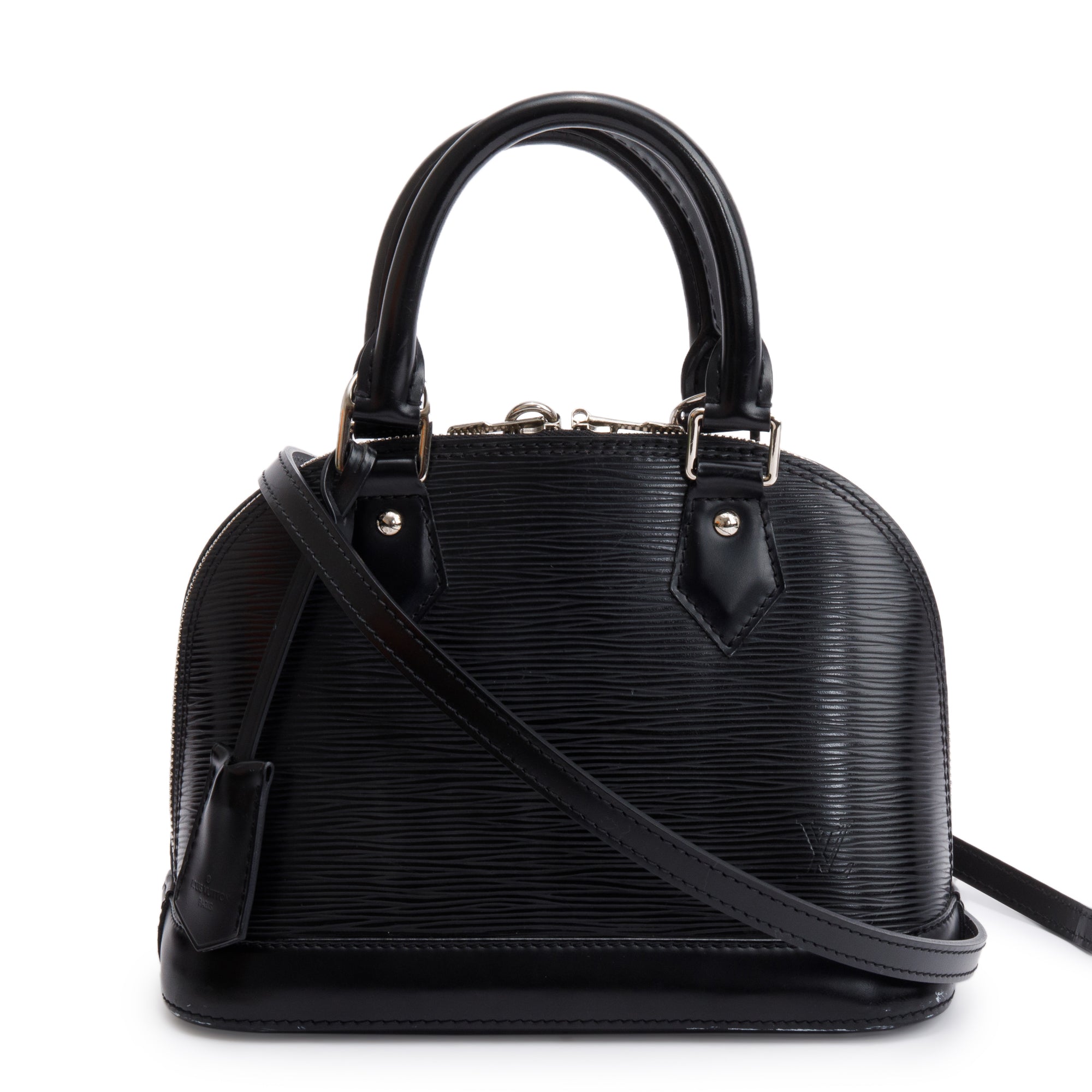 Louis Vuitton Black Epi Leather Alma BB w/ Box & Strap