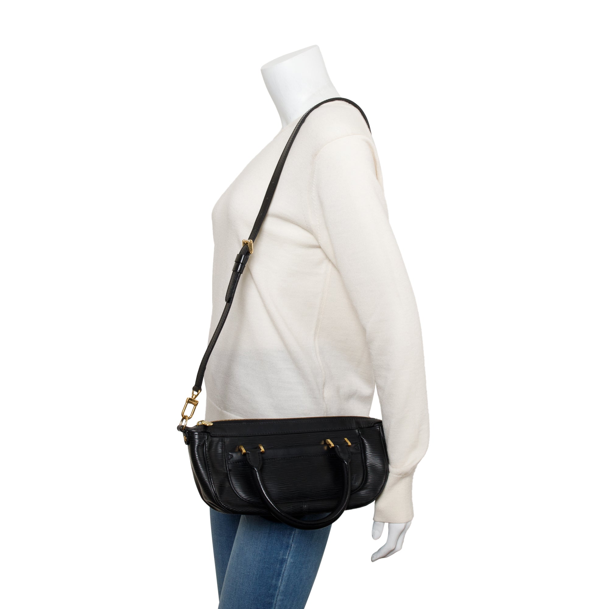 Louis Vuitton Black Epi Leather Dhanura PM w/ Strap