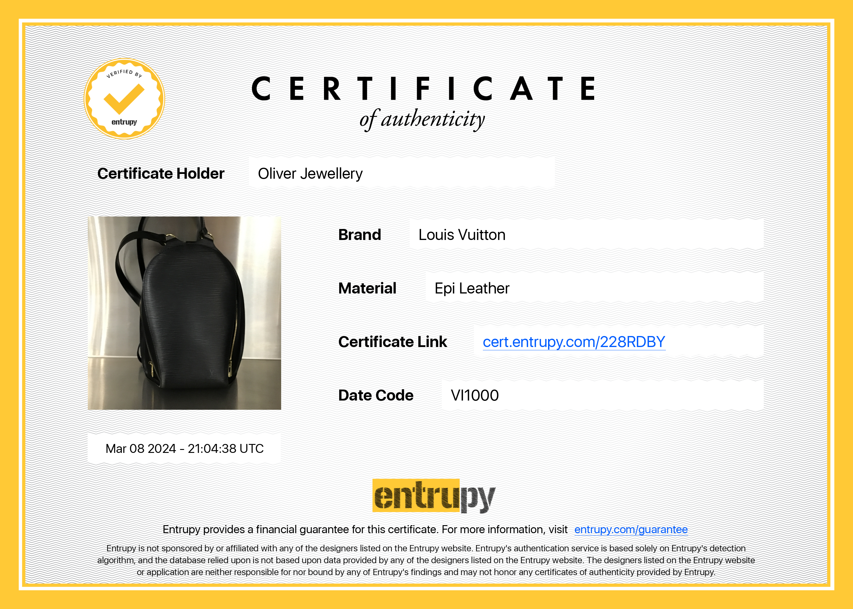 Louis Vuitton Black Epi Leather Mabillon Backpack