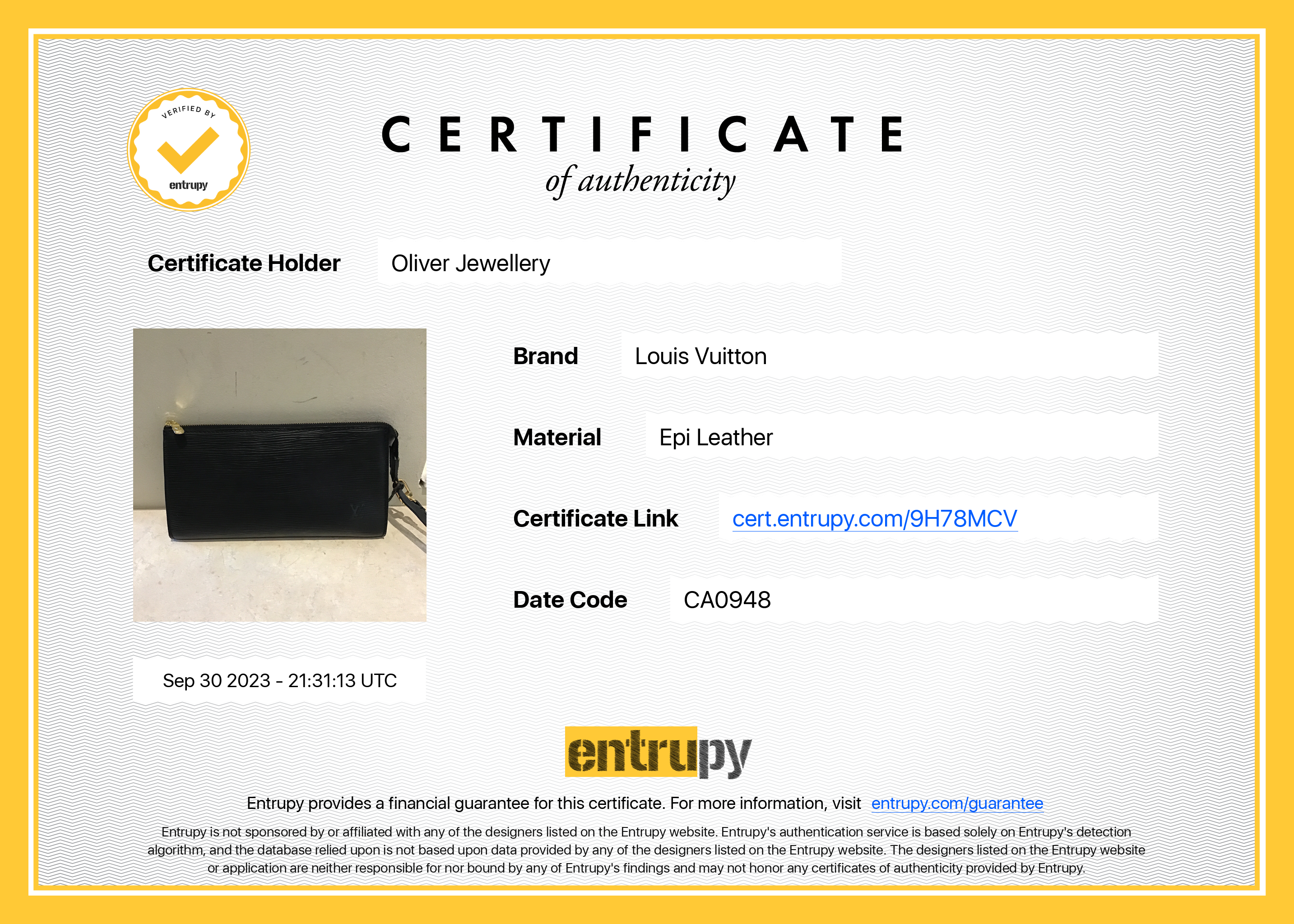 Louis Vuitton Black Epi Leather Pochette Accessoires 24