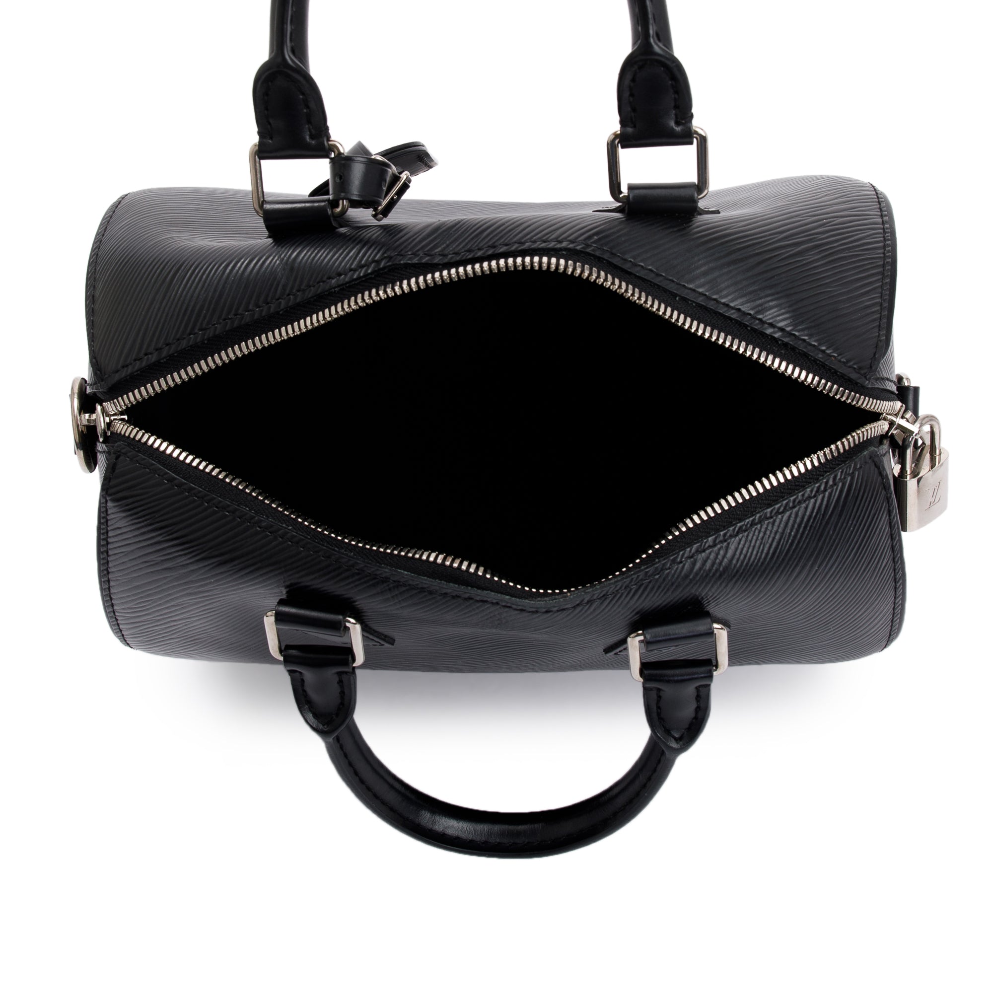 Louis Vuitton Black Epi Leather Speedy Bandouliere 25 w/ Strap