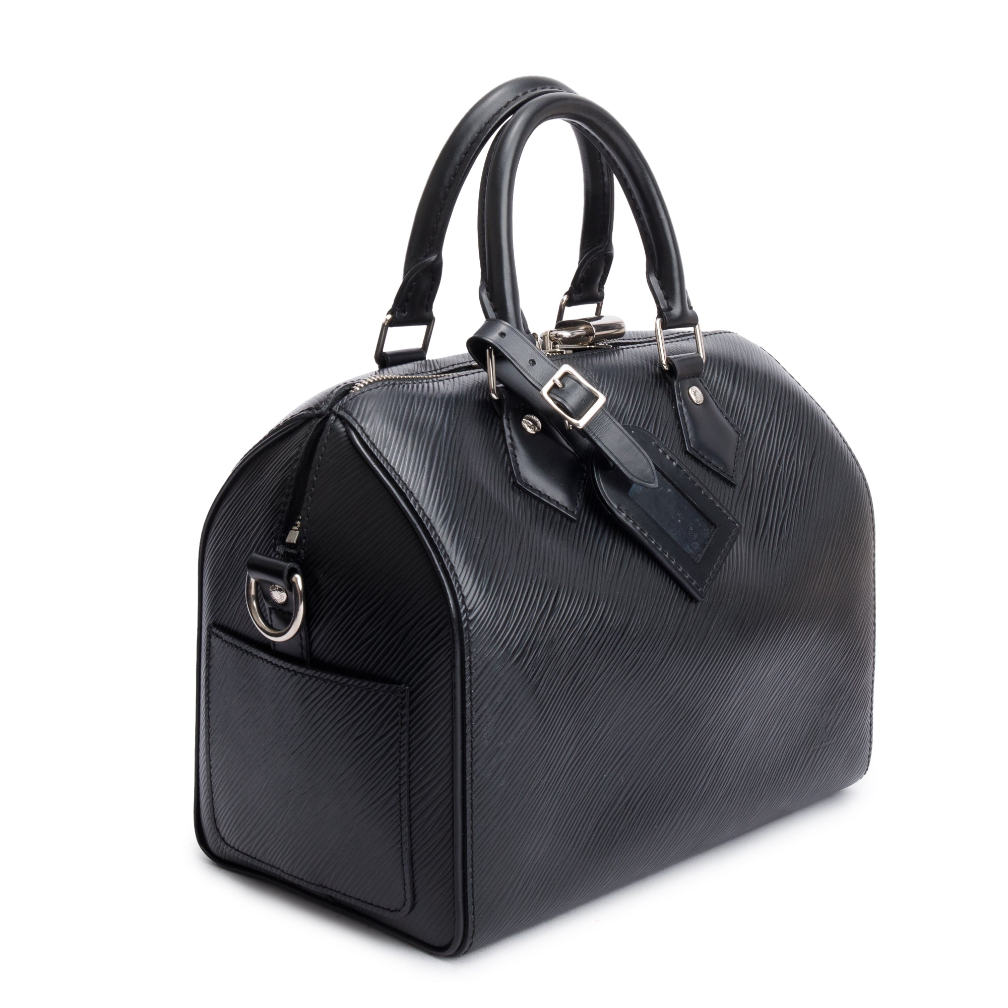 Louis Vuitton Black Epi Leather Speedy Bandouliere 25 w/ Strap