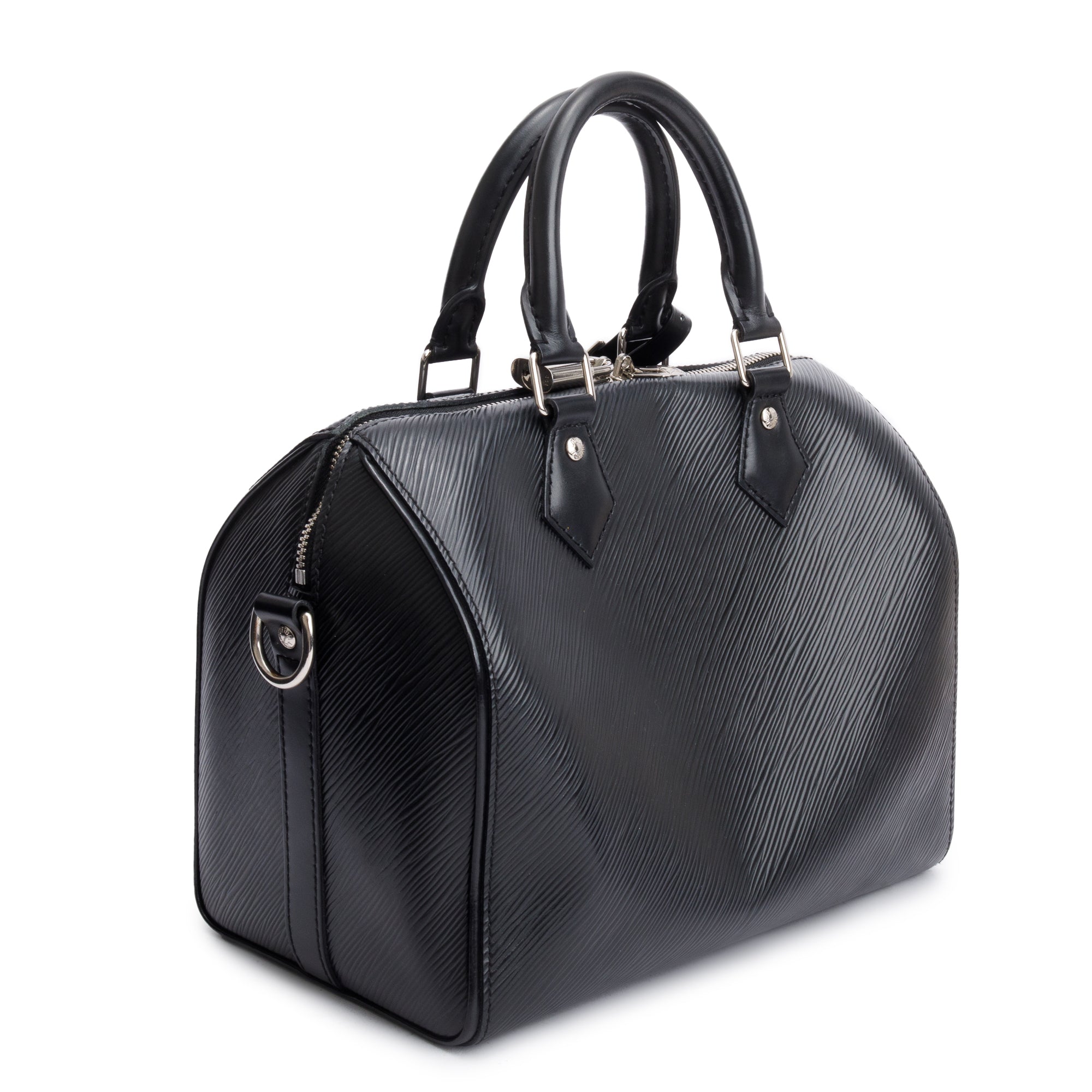 Louis Vuitton Black Epi Leather Speedy Bandouliere 25 w/ Strap