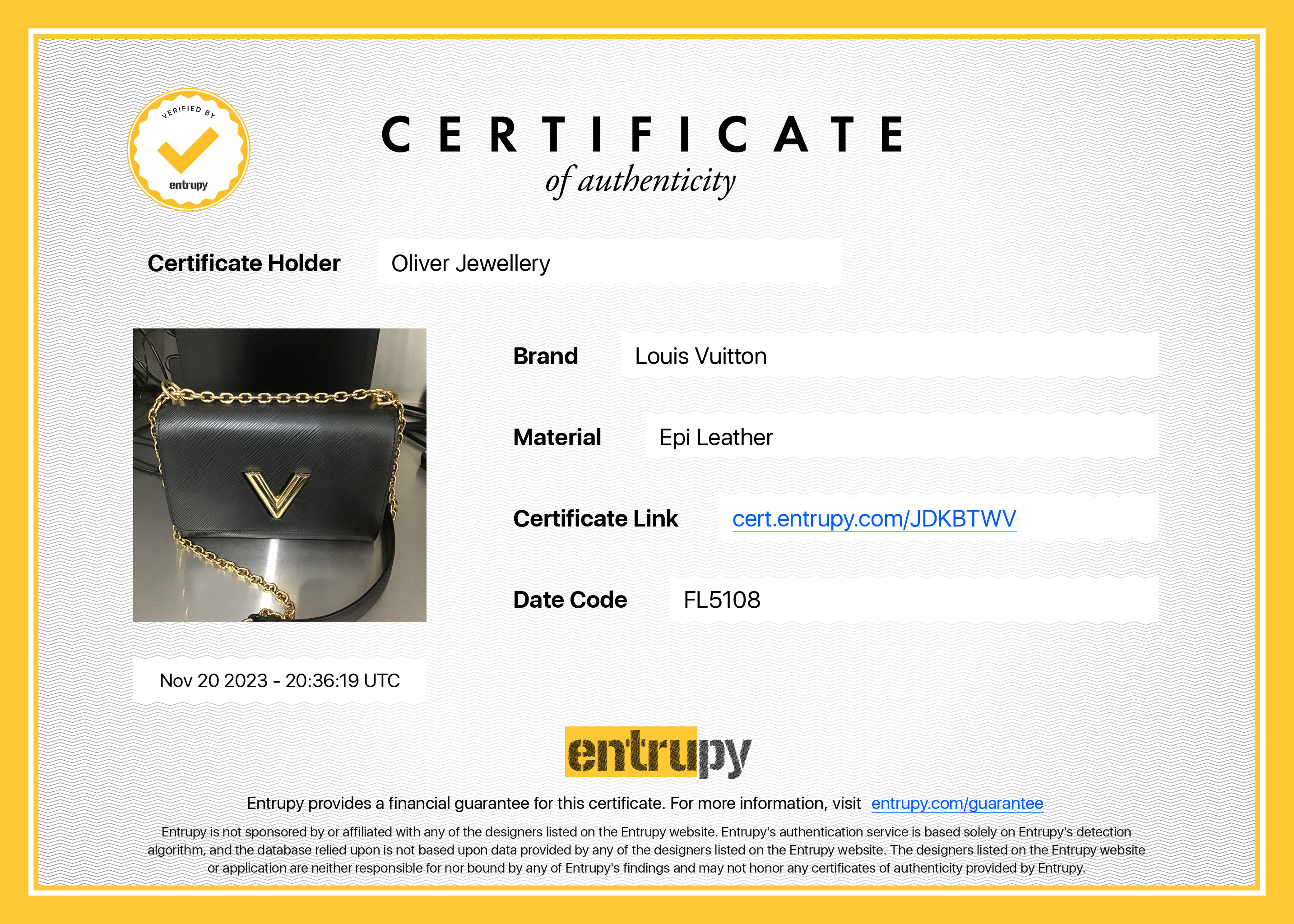 Louis Vuitton Black Epi Leather Twist MM Bag