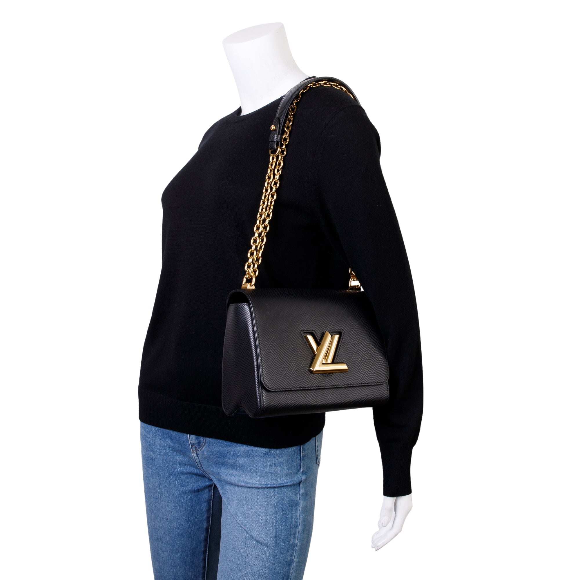 Louis Vuitton Black Epi Leather Twist MM Bag
