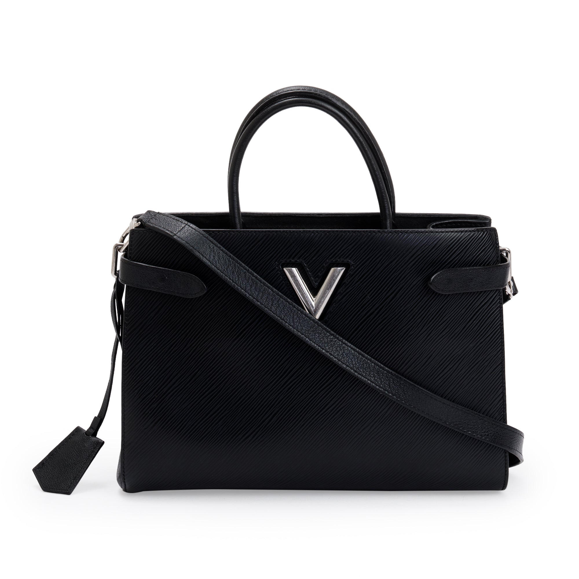 Louis Vuitton Black Epi Leather Twist Tote w/ Strap
