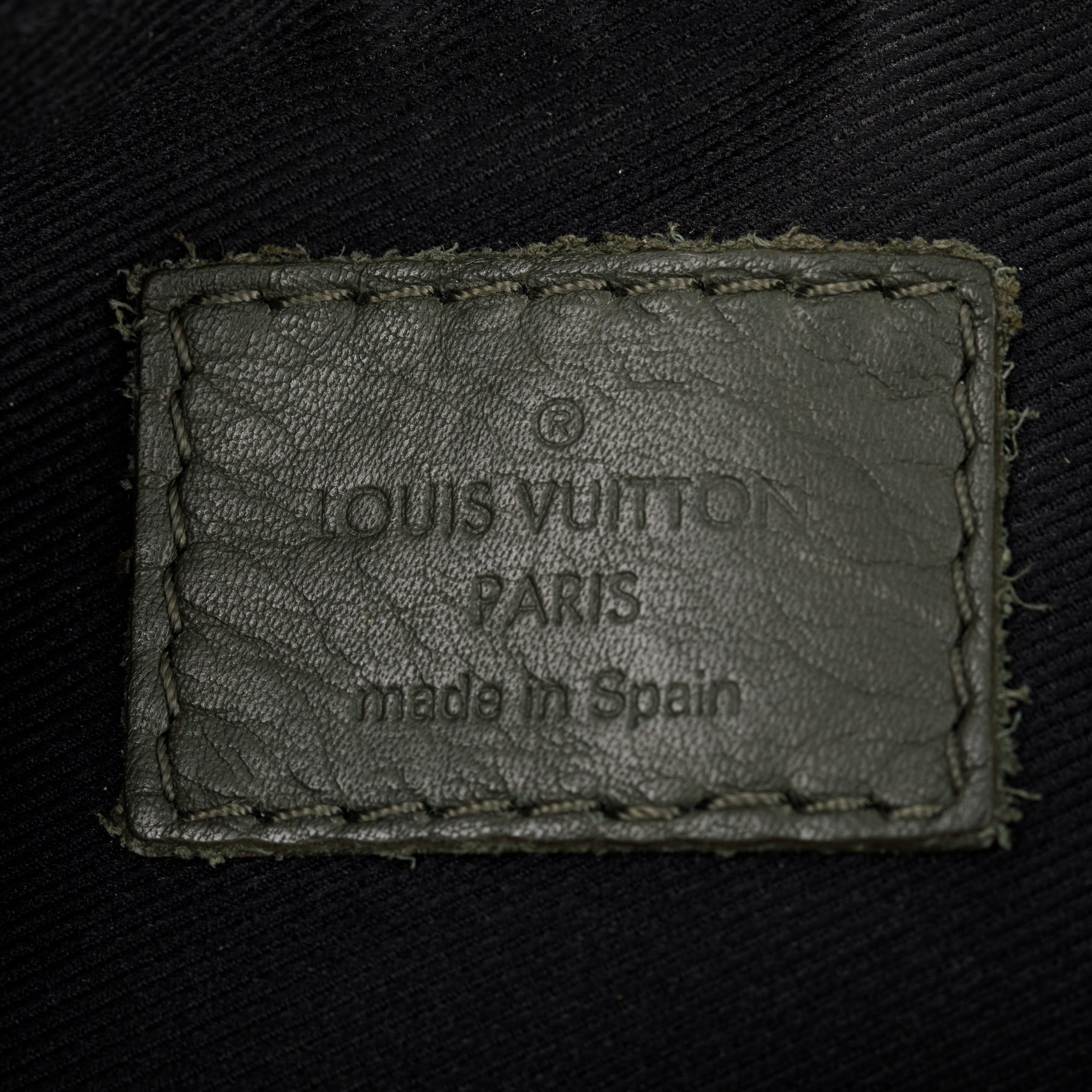 Louis Vuitton Black & Khaki Monogram Shadow Embossed Calfskin Leather Double Flat Messenger Bag
