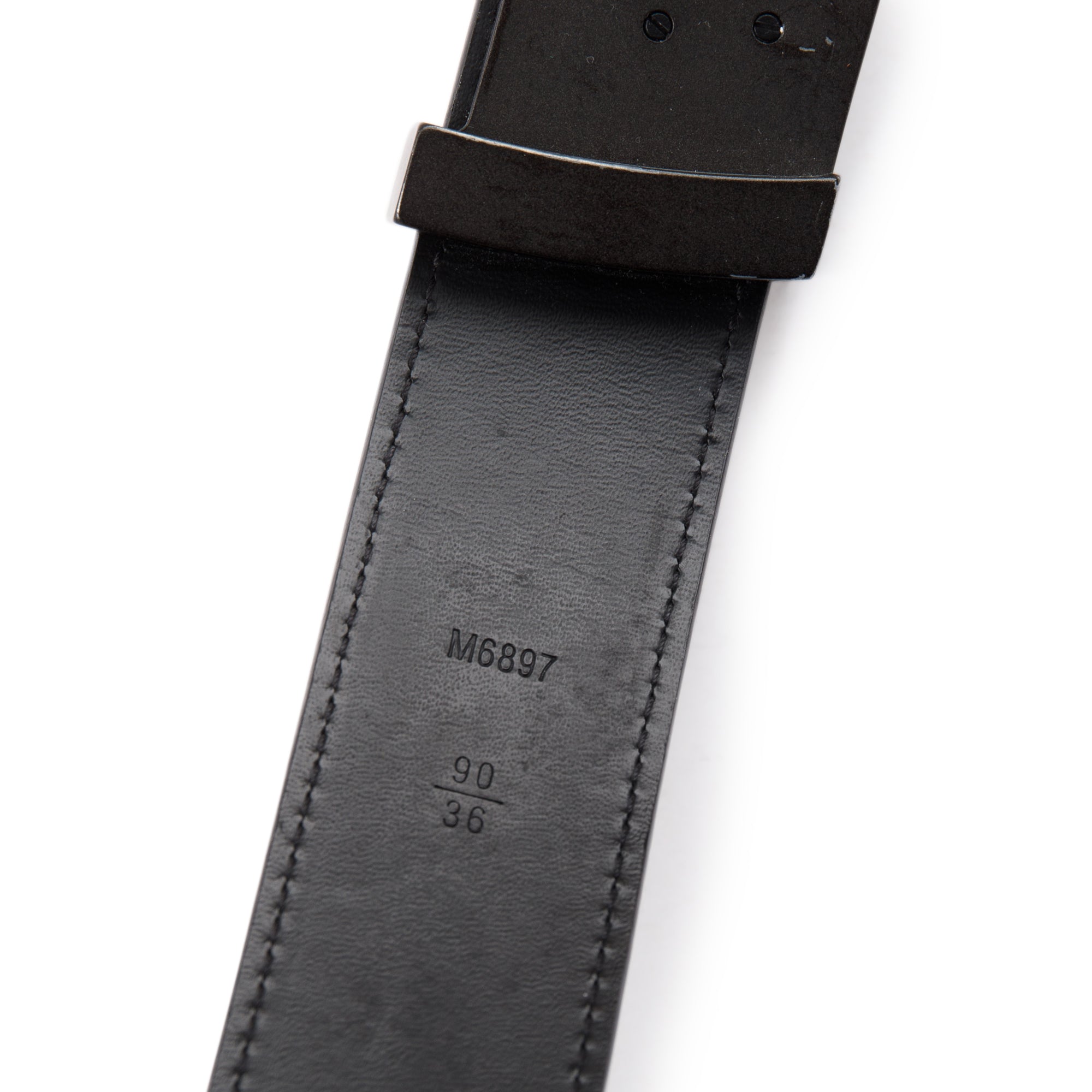 Louis Vuitton Taiga Lv-initiales M6898 Men's Leather Belt Dark