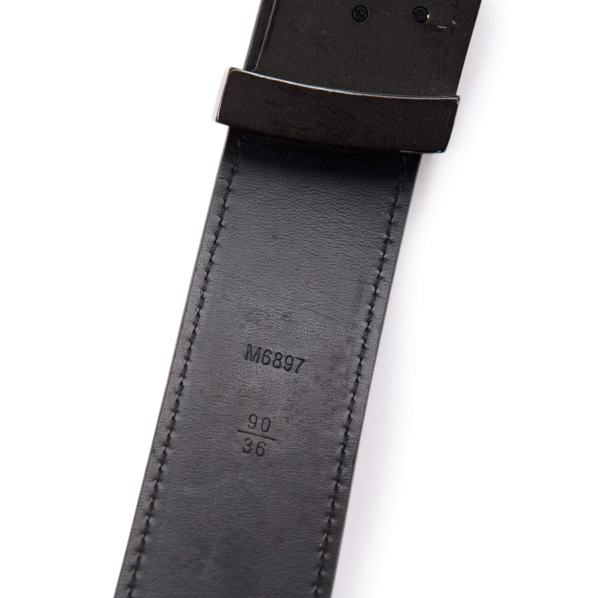 Louis Vuitton Black LV Initiales 35MM Taiga Leather Belt