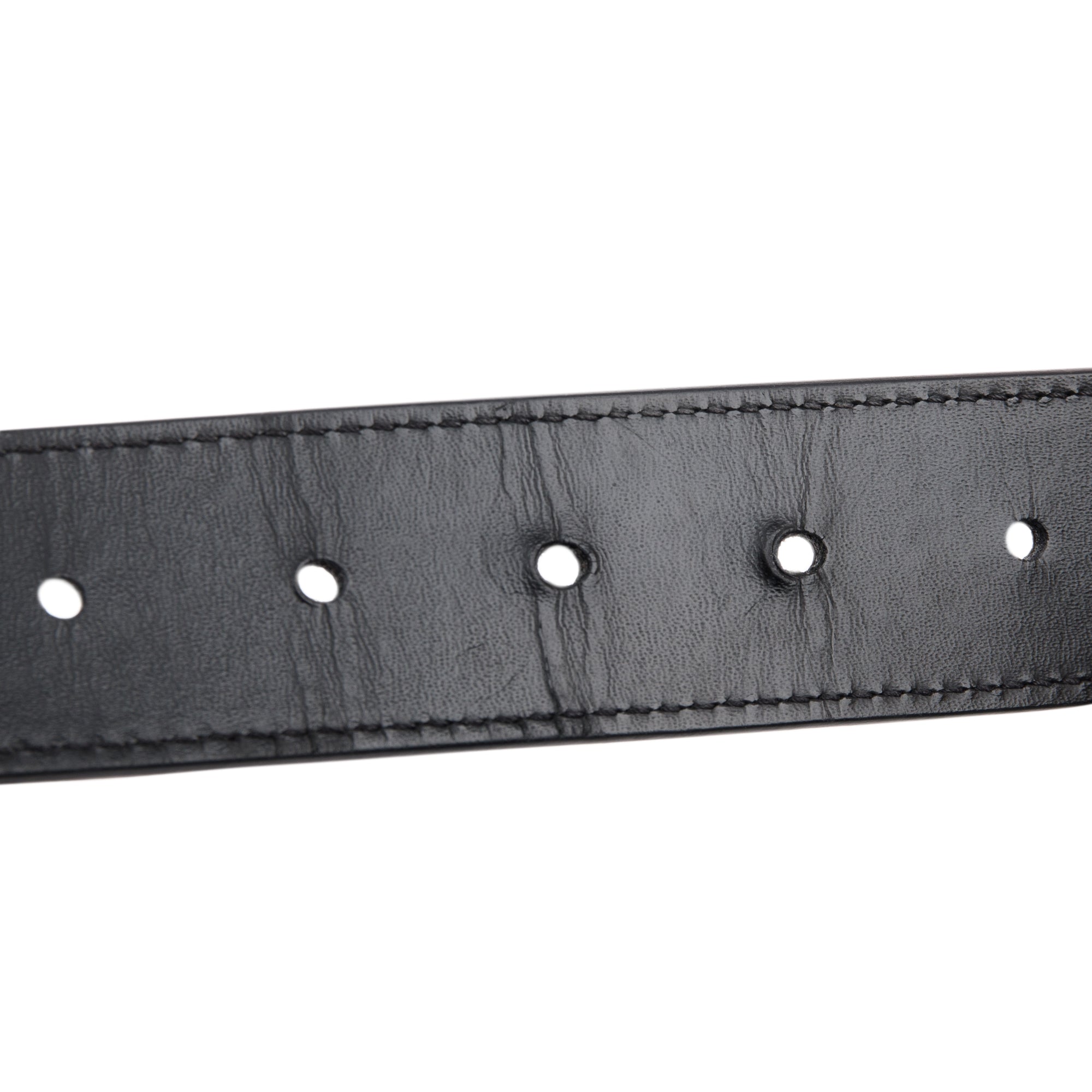Louis Vuitton Black LV Initiales 35MM Taiga Leather Belt