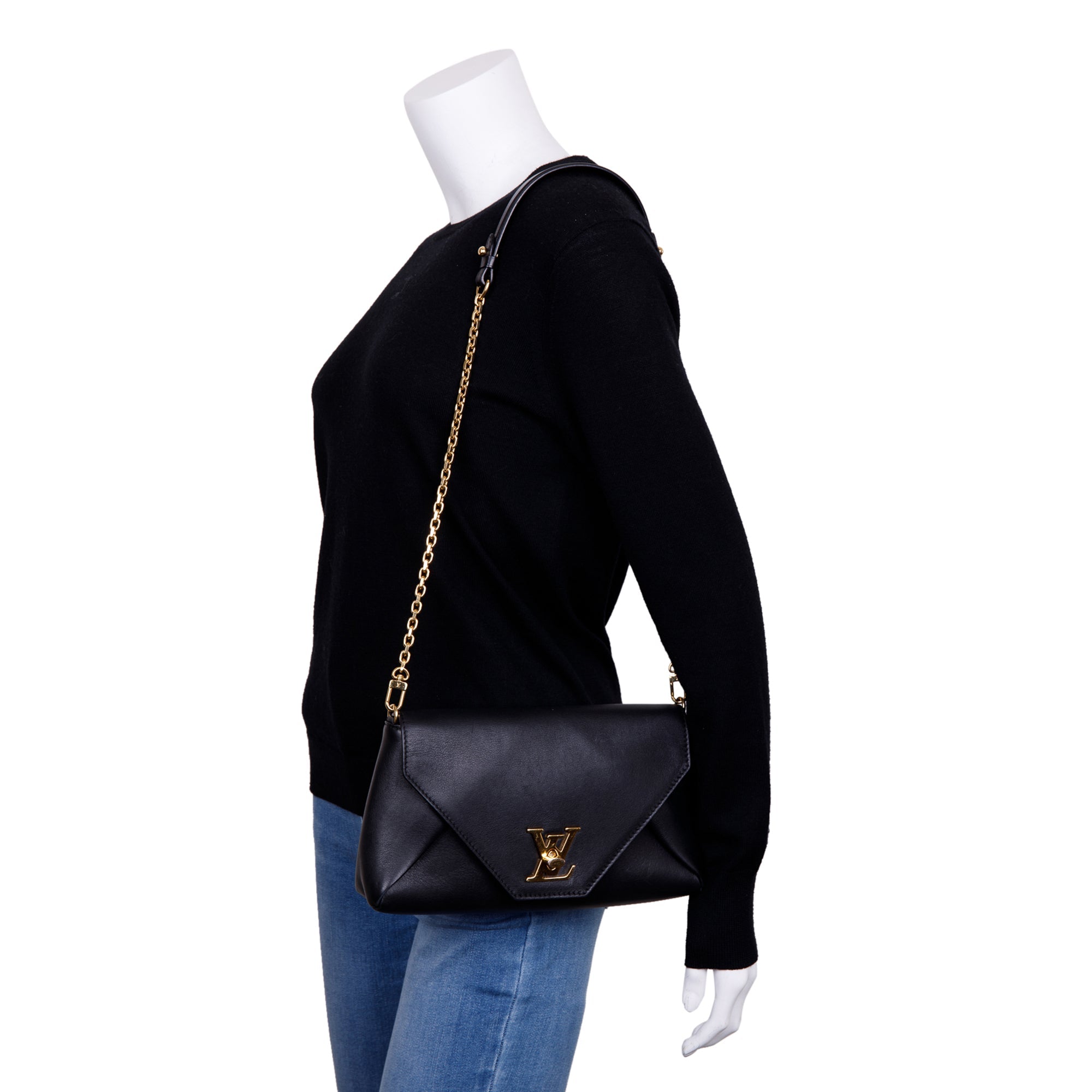 Louis Vuitton Black Leather Love Note Bag