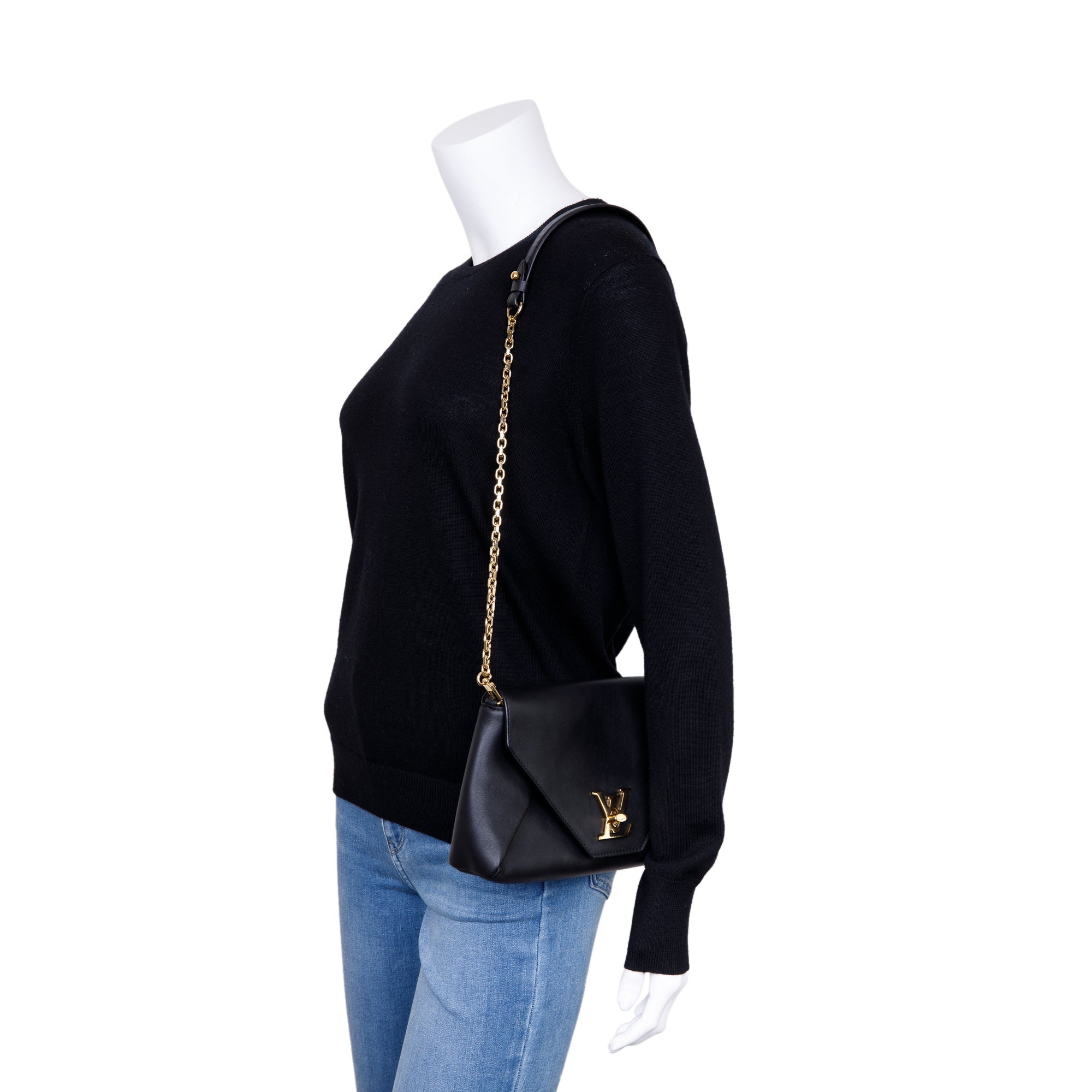 Louis Vuitton Black Leather Love Note Bag