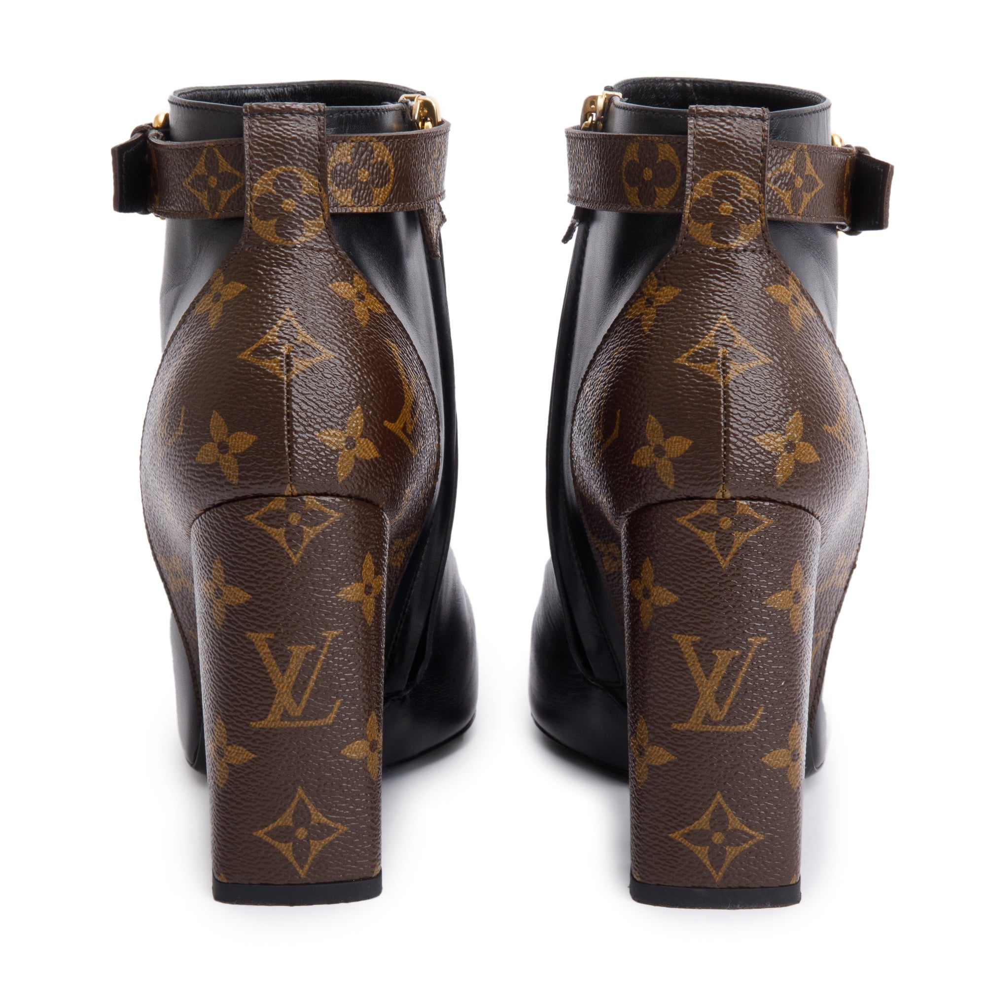 Louis Vuitton Black Leather Monogram Matchmake Boots, Size 40 w/ Box