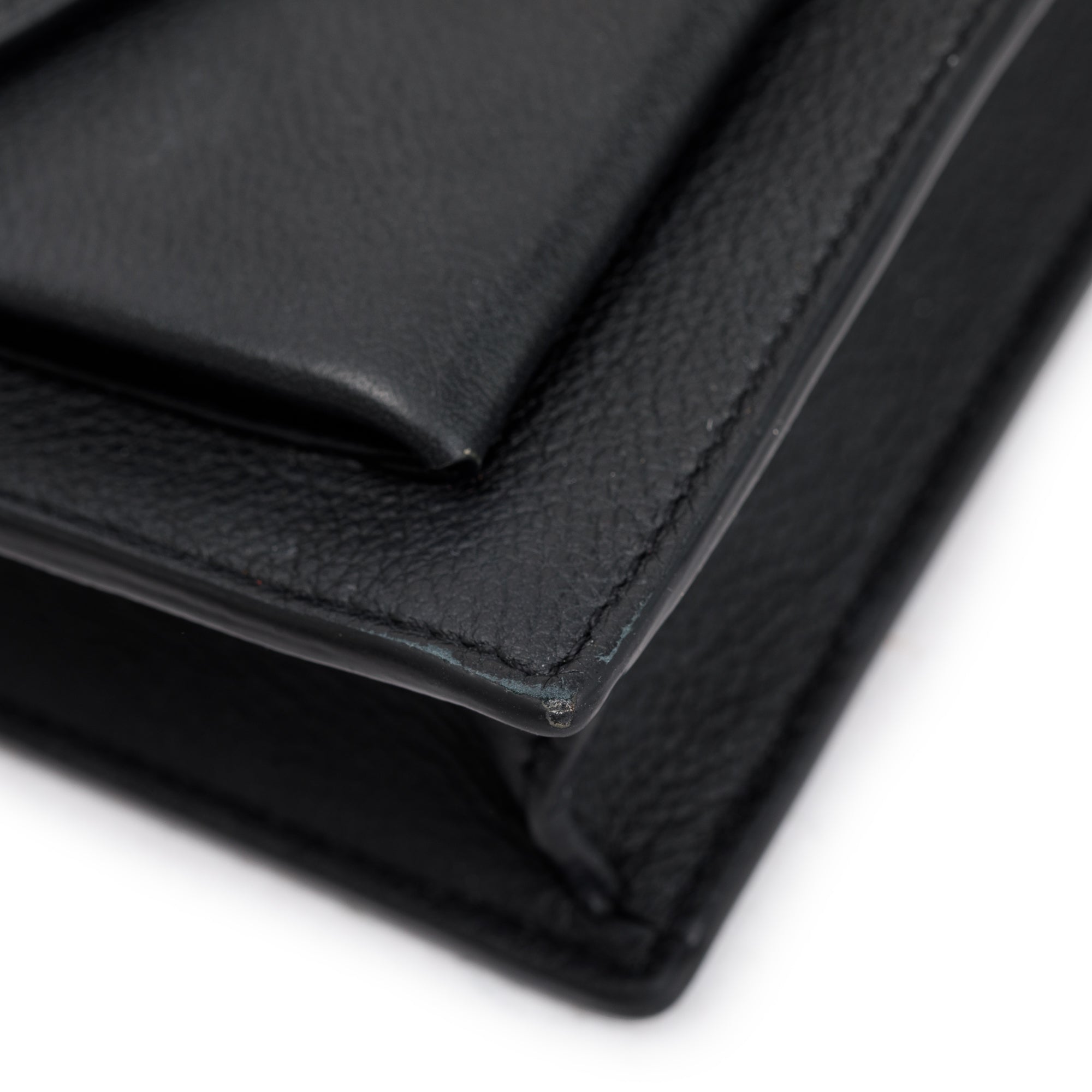 Louis Vuitton Black Leather Mylockme Chain Pochette