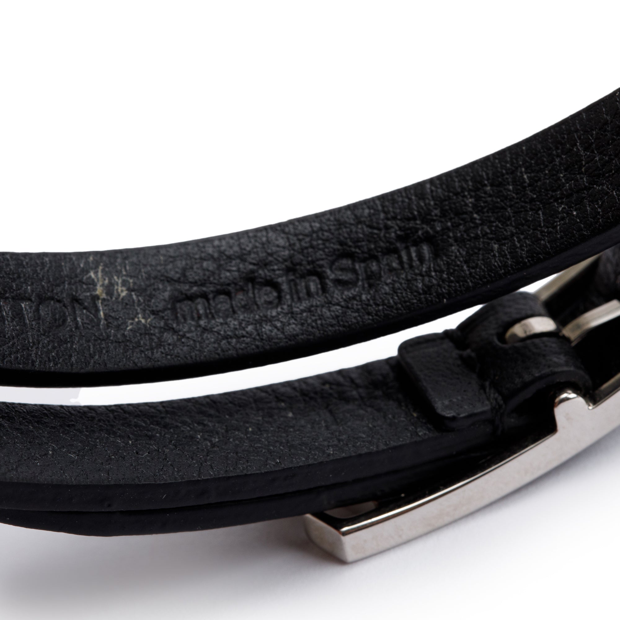 Louis Vuitton Black Leather Neogram Double Wrap Bracelet w/ Box
