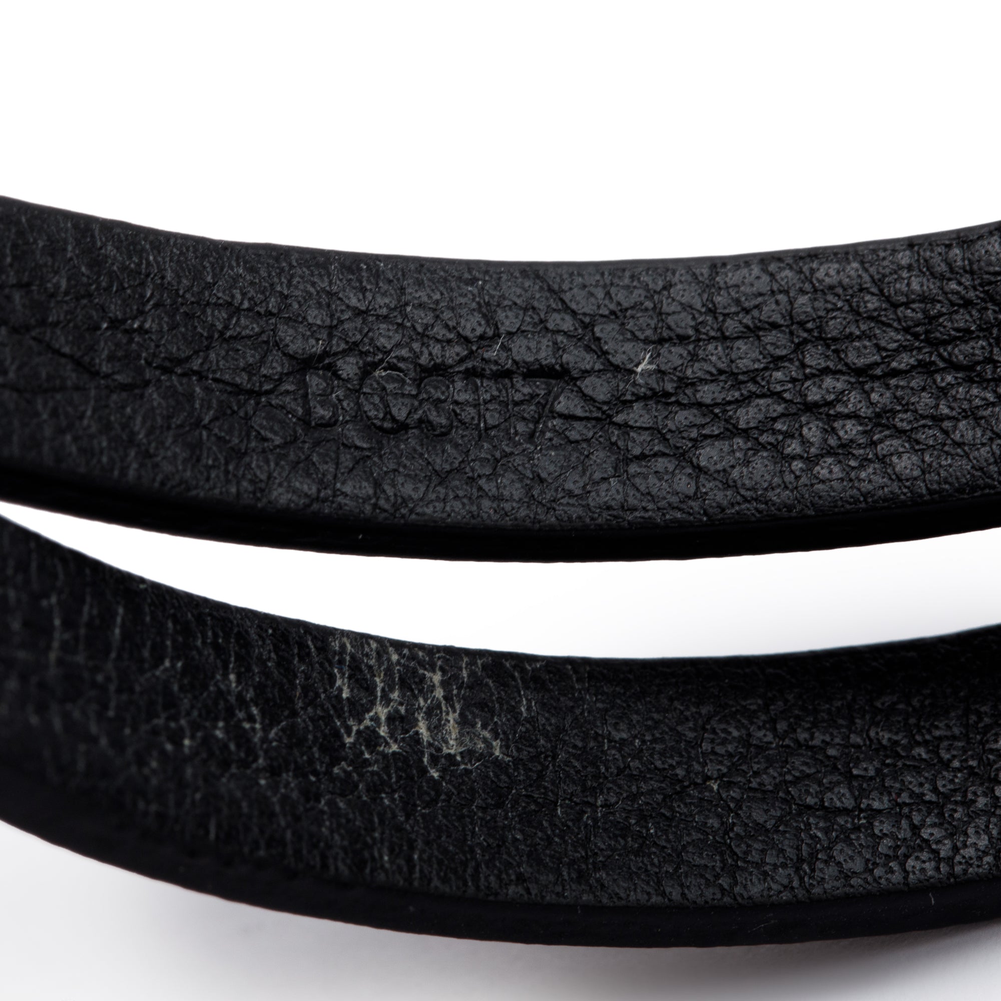 Louis Vuitton Black Leather Neogram Double Wrap Bracelet w/ Box