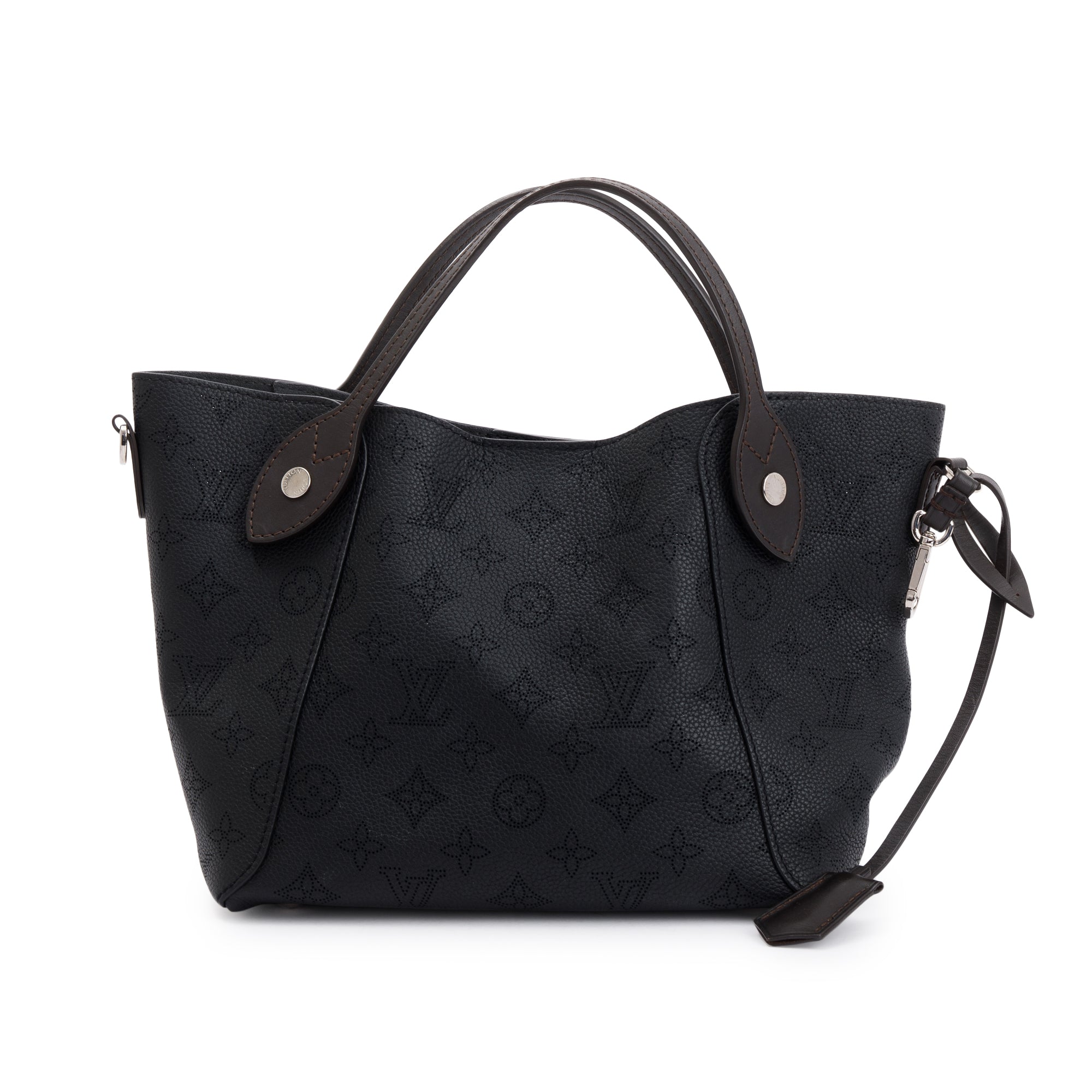 Louis Vuitton Black Mahina Leather Hina Pm Tote w/ Strap & Pouch