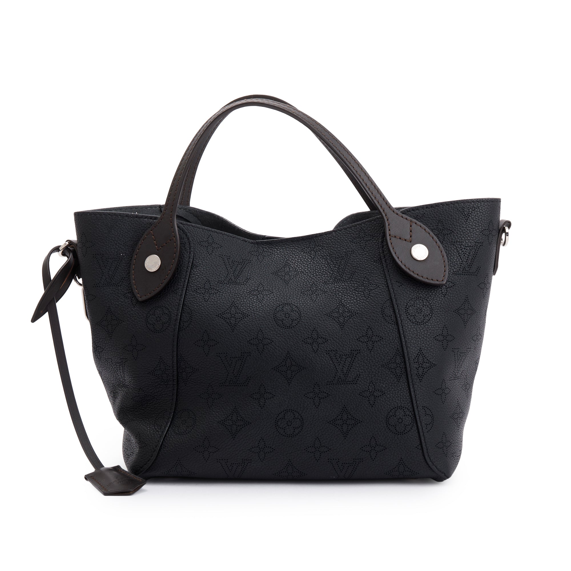 Louis Vuitton Black Mahina Leather Hina Pm Tote w/ Strap & Pouch