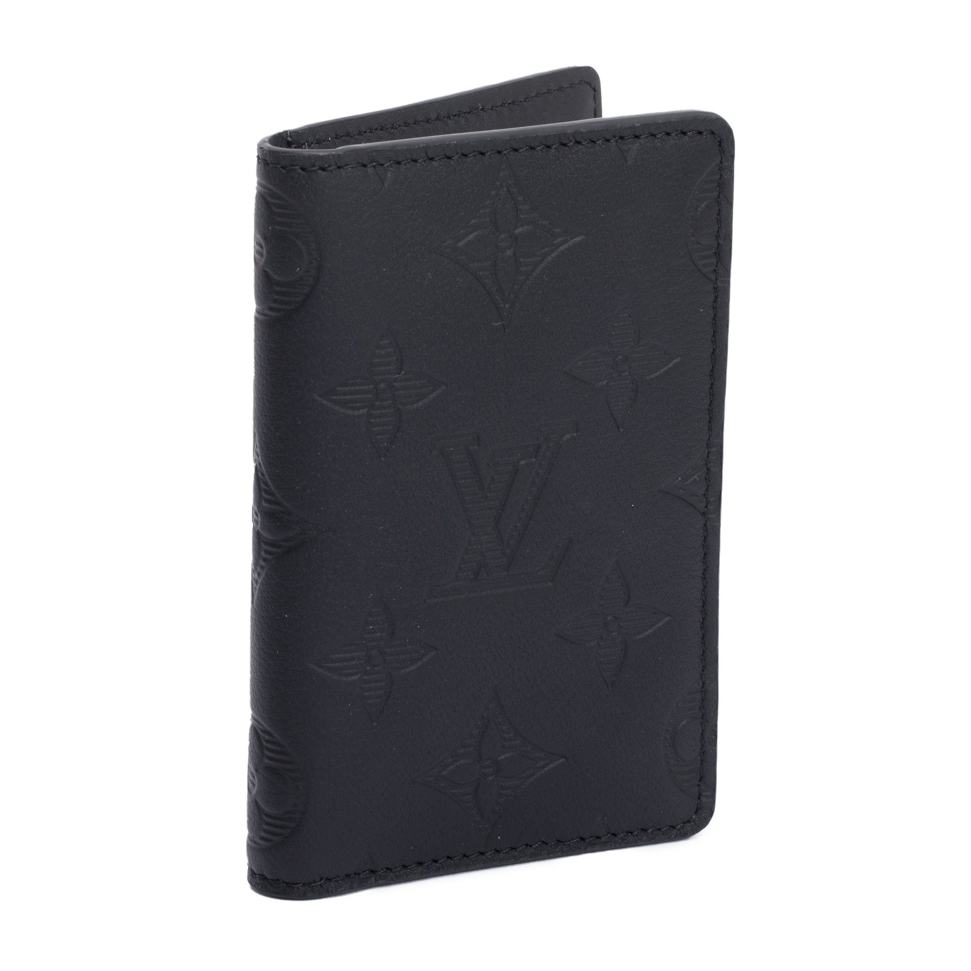 Louis Vuitton Black Monogram Calfskin Shadow Pocket Organizer w/ Box