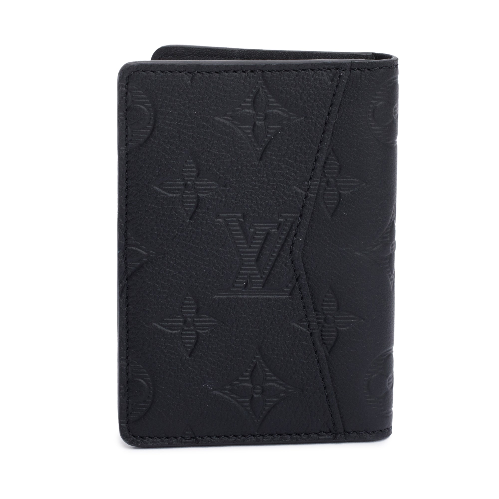 Louis Vuitton Black Monogram Calfskin Shadow Pocket Organizer w/ Box