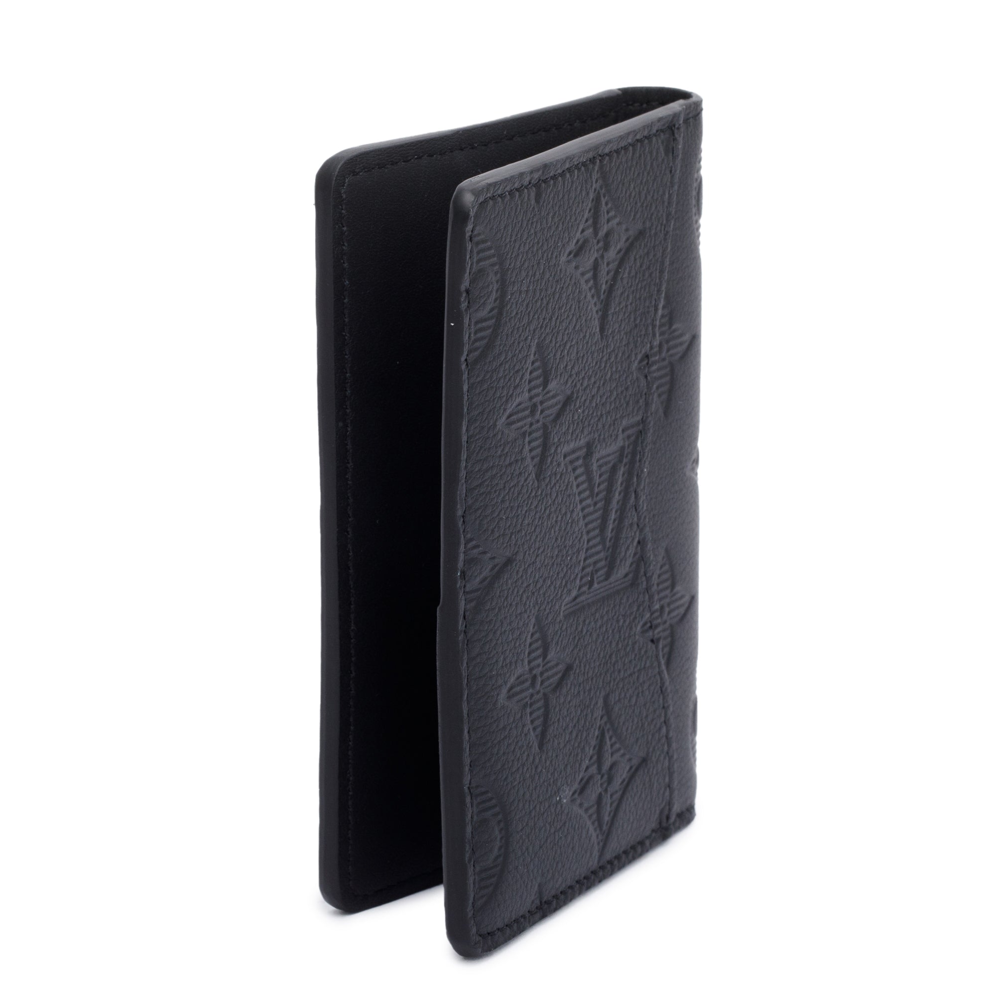 Louis Vuitton Black Monogram Calfskin Shadow Pocket Organizer w/ Box