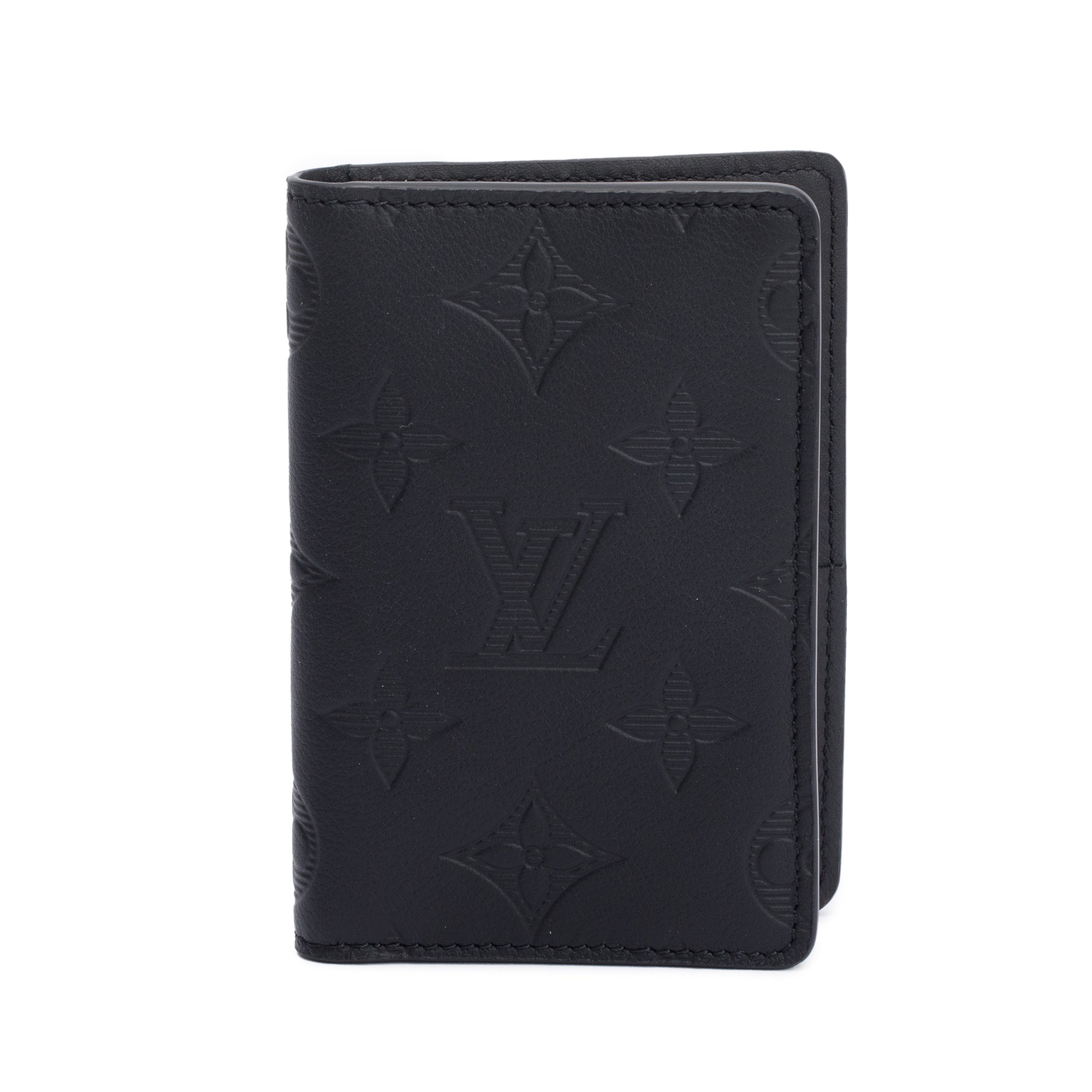 Louis Vuitton Black Monogram Calfskin Shadow Pocket Organizer w/ Box