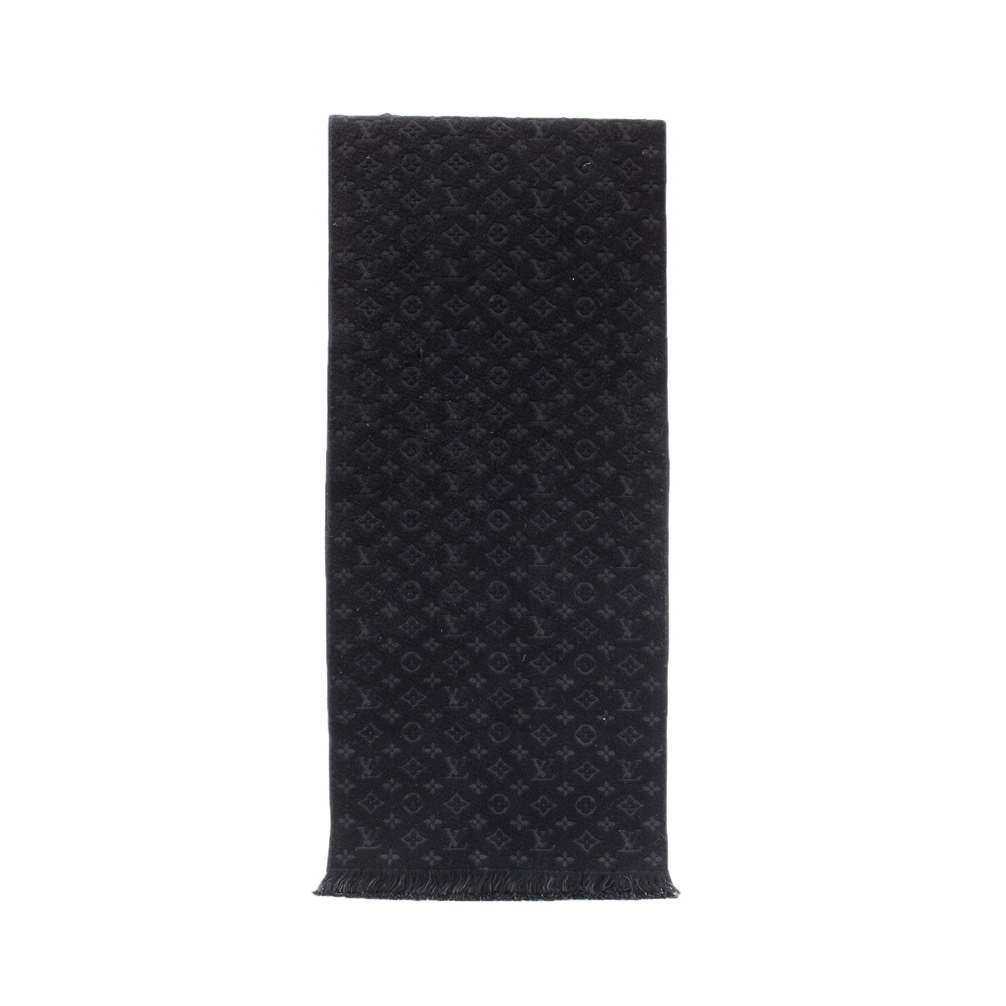 Louis Vuitton Black Monogram Classic Wool Scarf