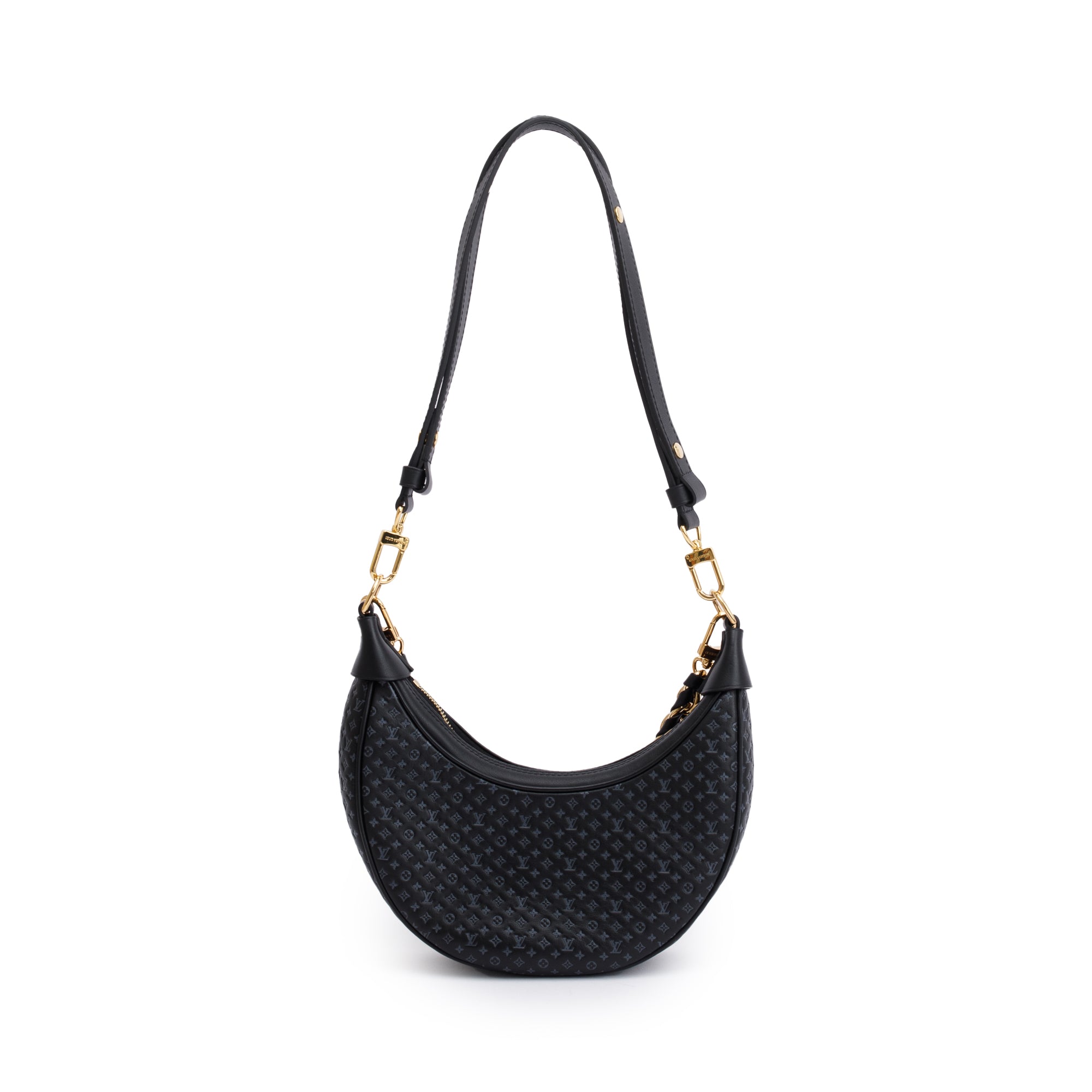 Louis Vuitton Black Monogram Embossed Calfskin Leather LV Loop Bag w/ Box & Receipt