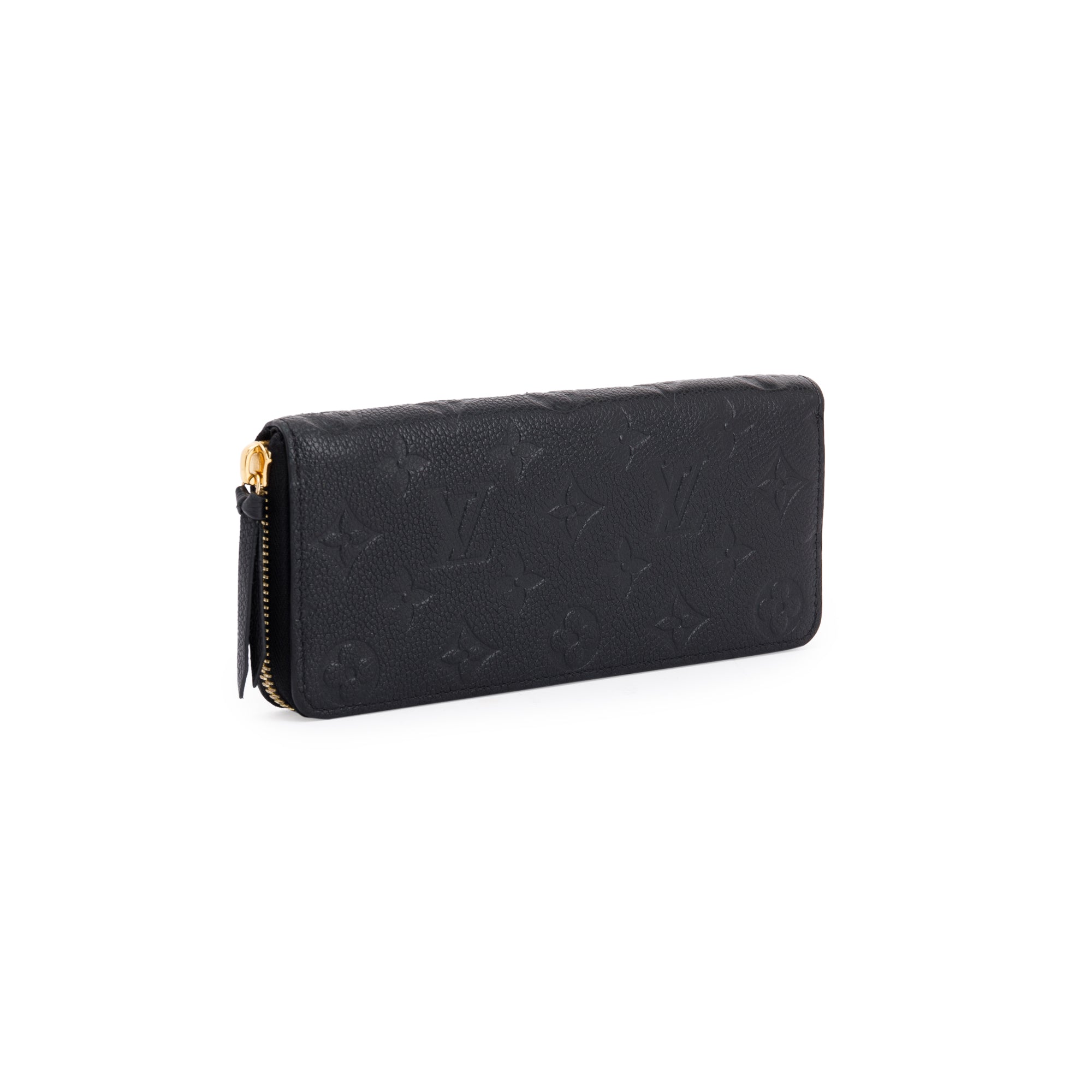 Louis Vuitton Black Monogram Empreinte Clemence Wallet w/ Box & Receipt