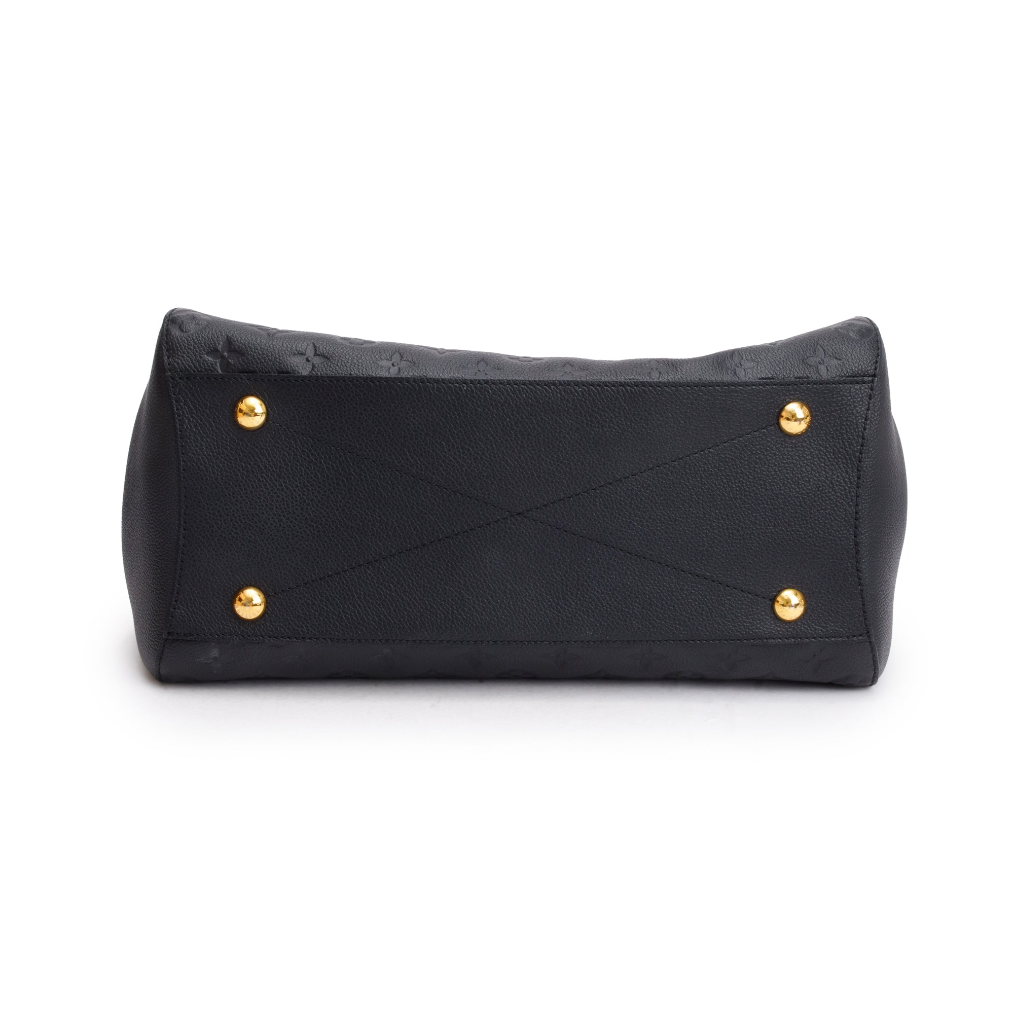 Louis Vuitton Black Monogram Empreinte Leather Montaigne GM w/ Strap & Box