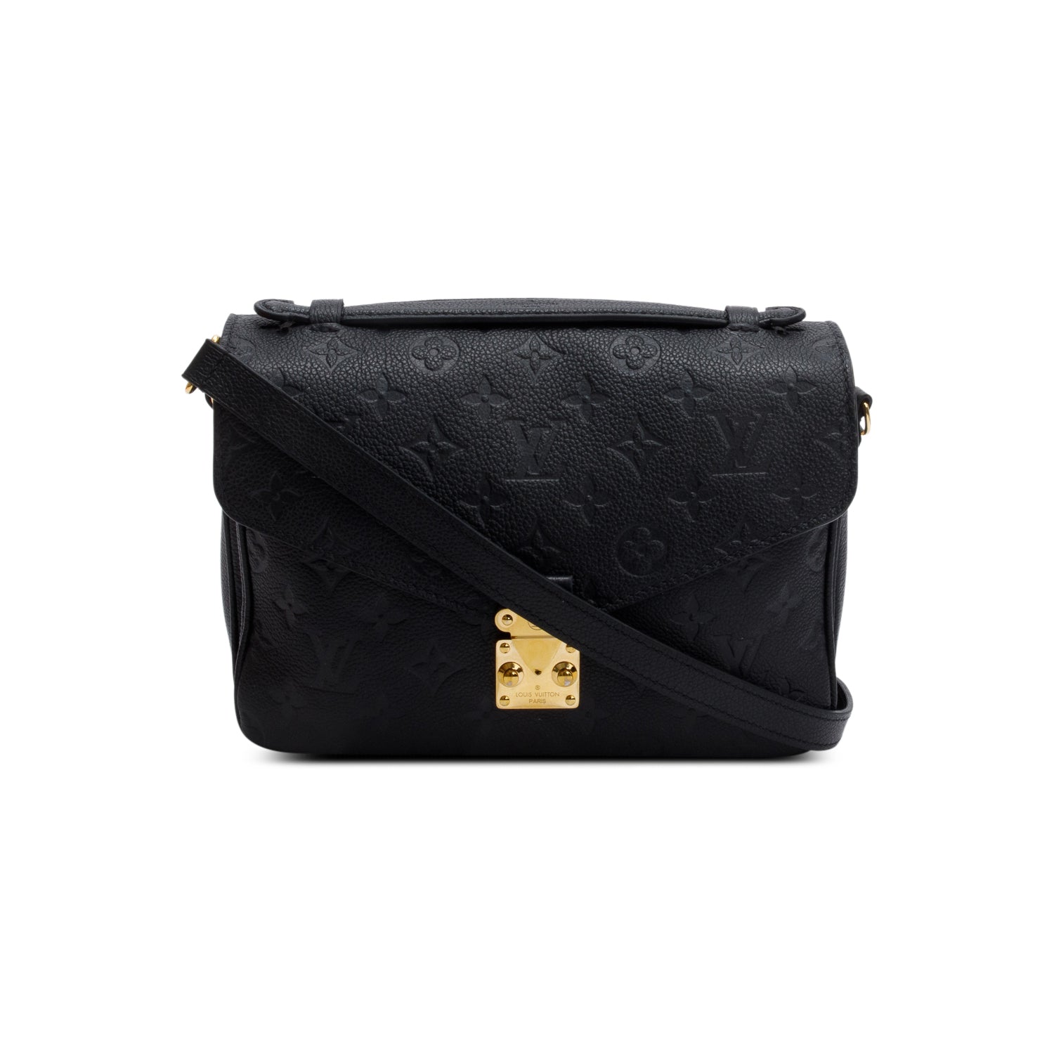 Louis Vuitton Black Monogram Empreinte Leather Pochette Metis w/ Box