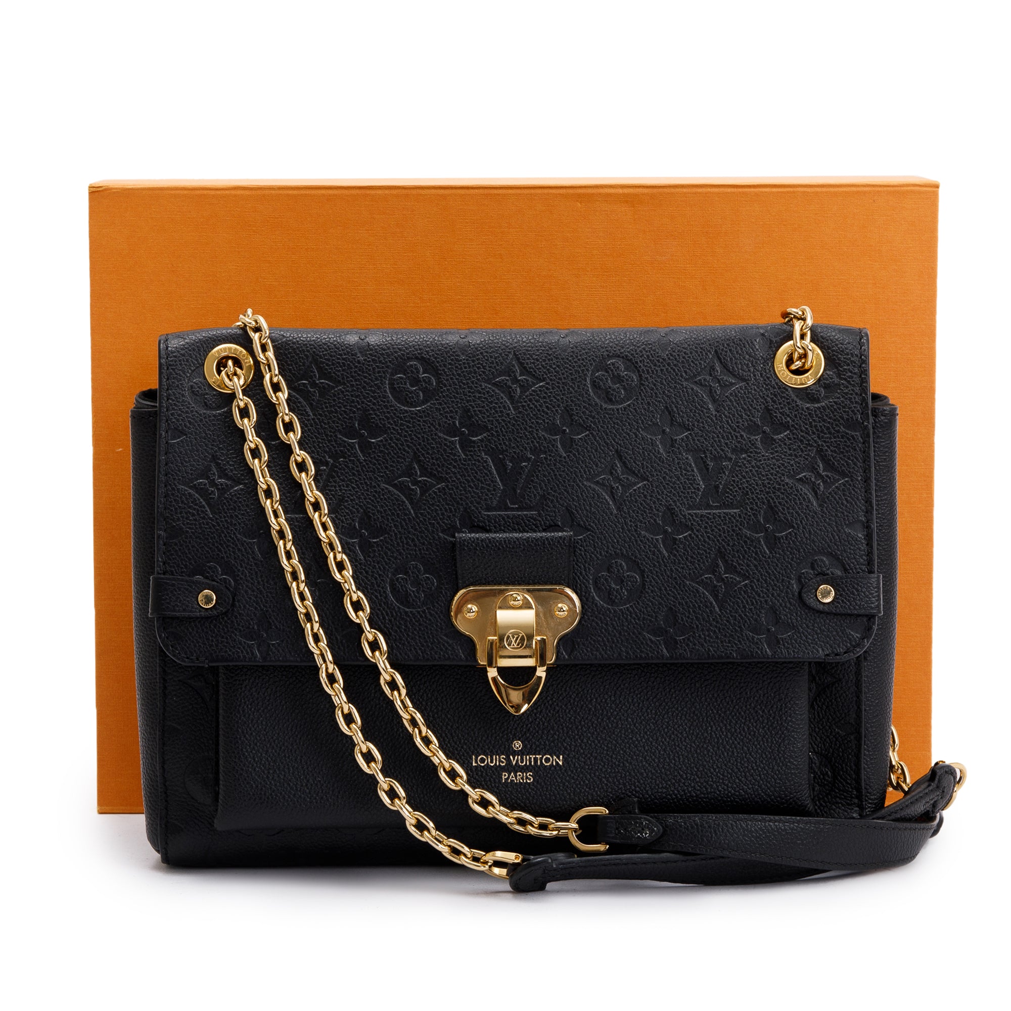 Louis Vuitton Black Monogram Empreinte Leather Vavin MM w/ Box