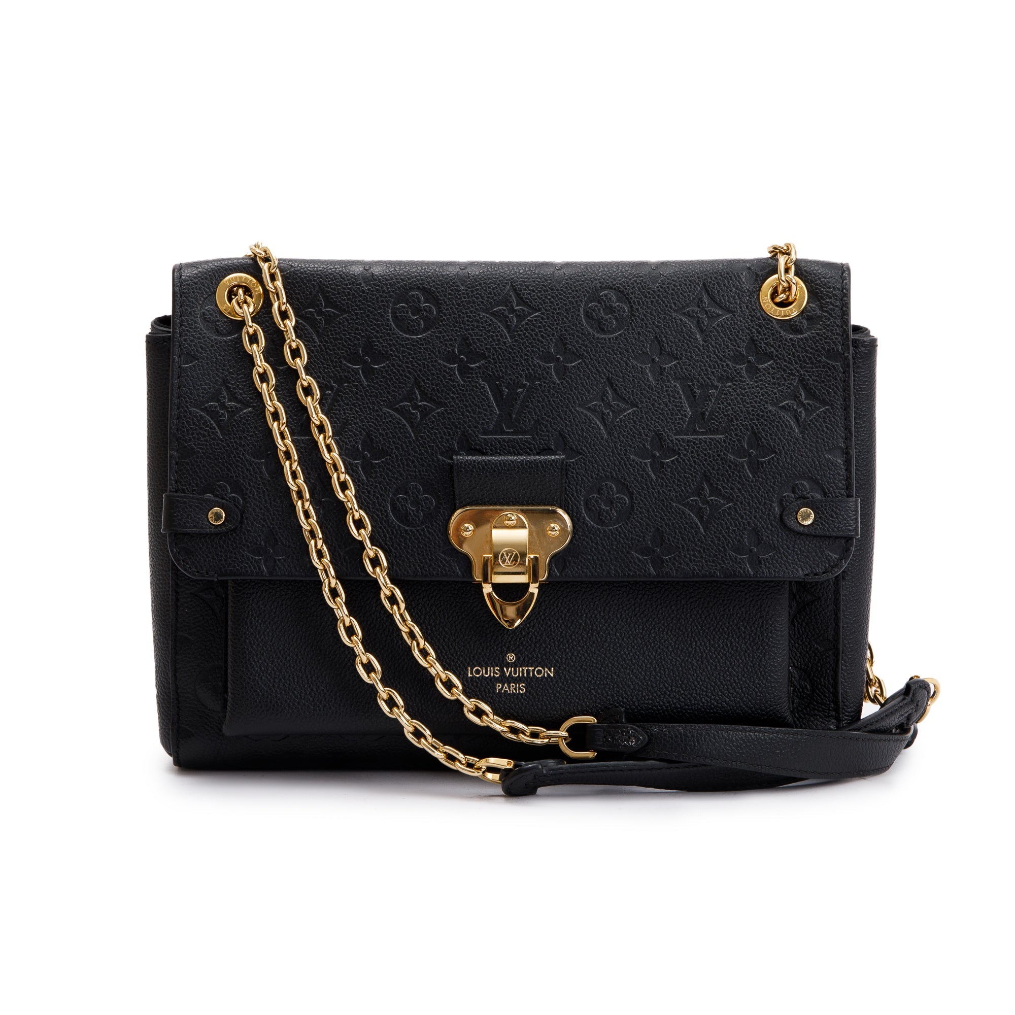 Louis Vuitton Black Monogram Empreinte Leather Vavin MM w/ Box