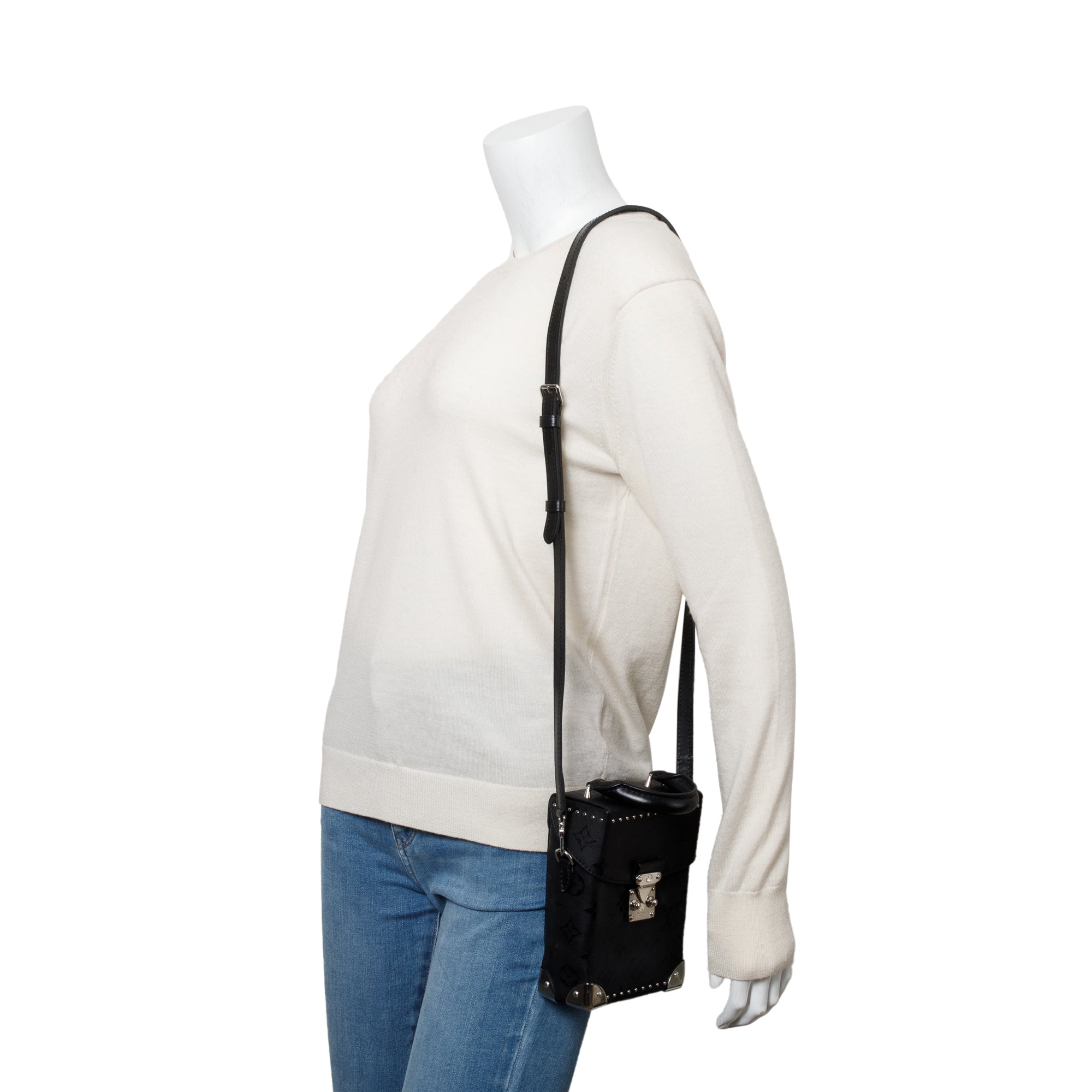 Louis Vuitton Black Monogram Print Calfskin Leather Camera Box w/ Strap