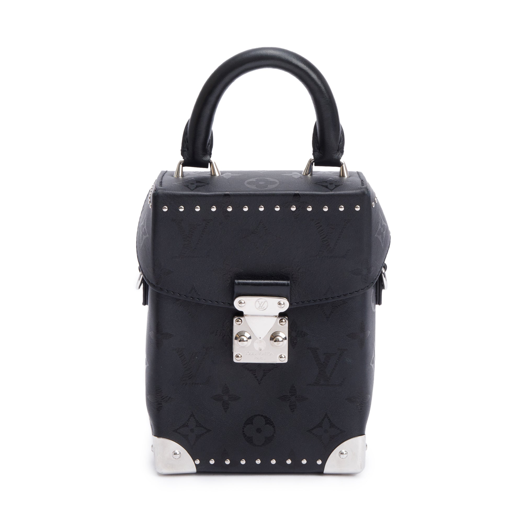 Louis Vuitton Black Monogram Print Calfskin Leather Camera Box w/ Strap